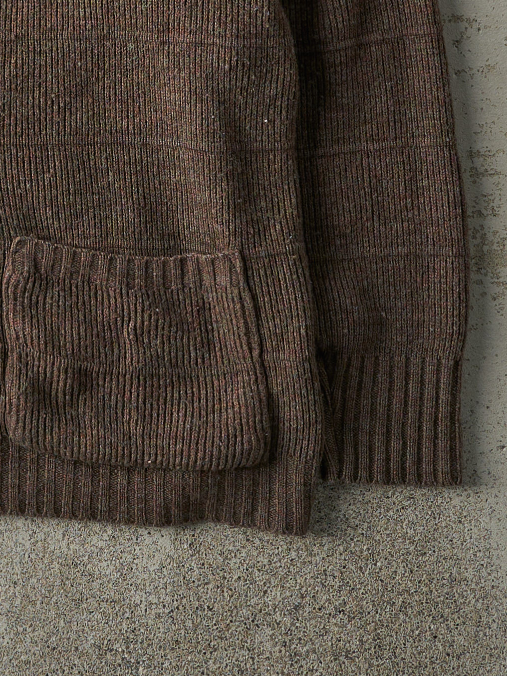 Vintage 80s Brown Box Knit Cardigan (L)