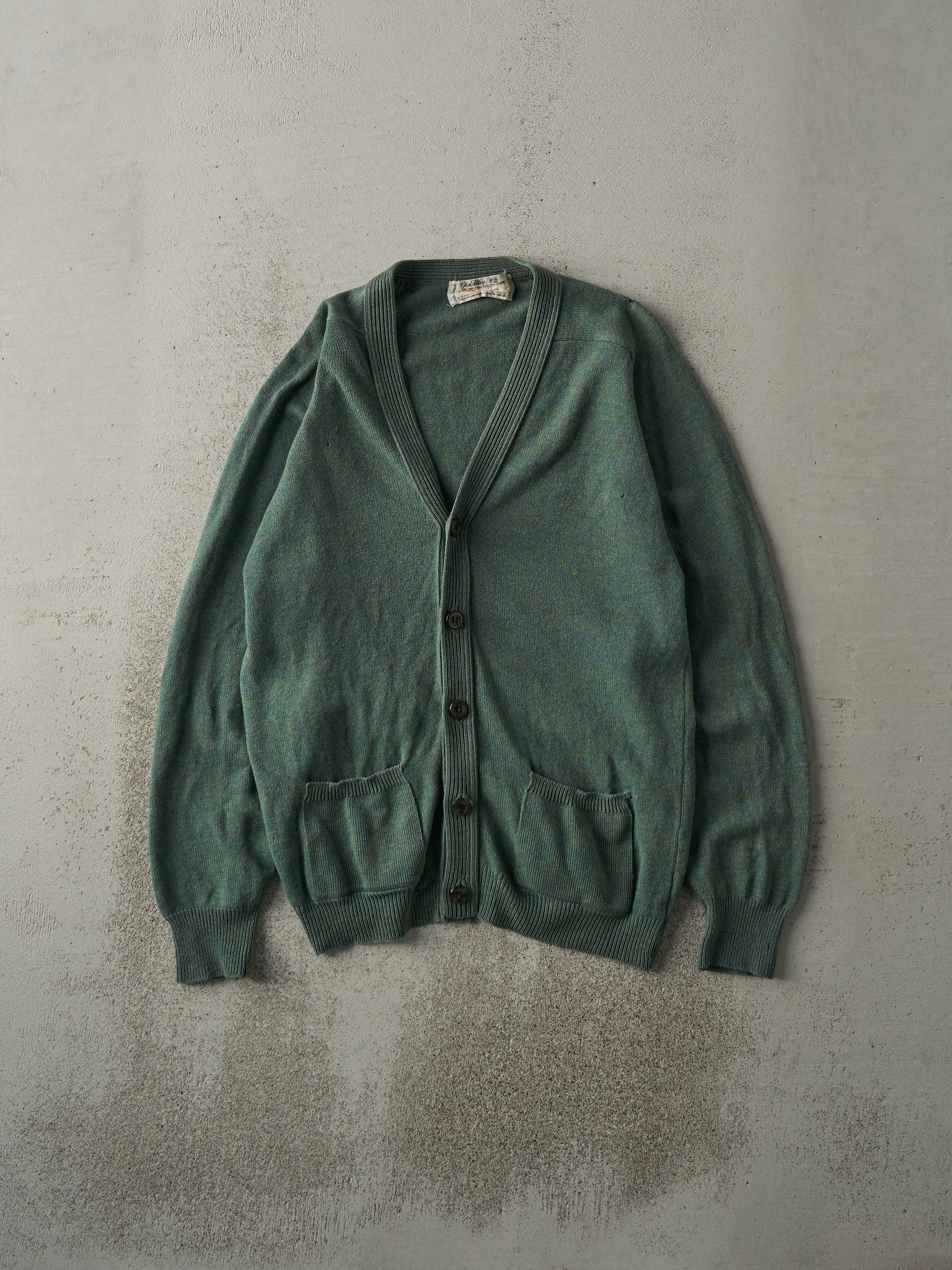 Vintage 70s Green Knit Cardigan (M)