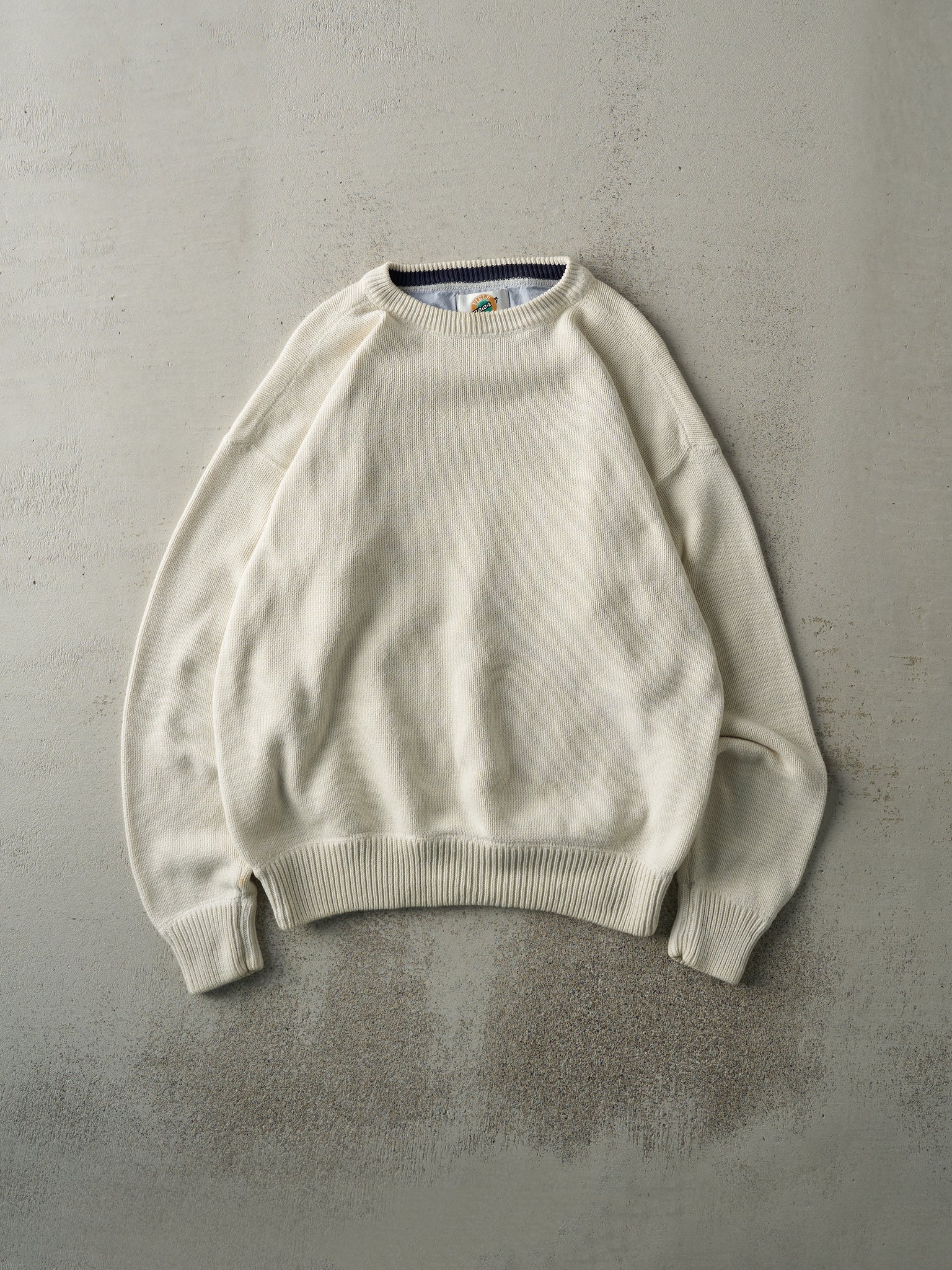 Vintage 90s Beige Simple Knit Pullover (L)