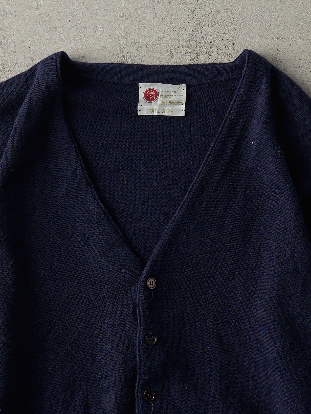 Vintage 80s Navy Blue Sears Knit Cardigan (L)