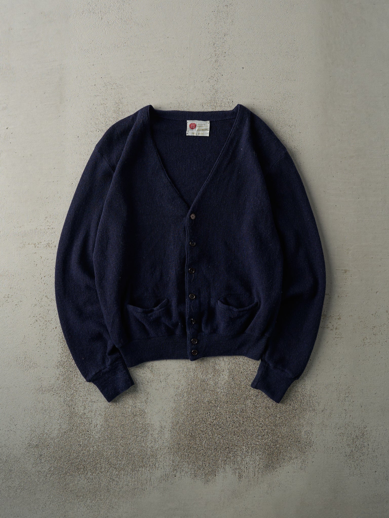 Vintage 80s Navy Blue Sears Knit Cardigan (L)