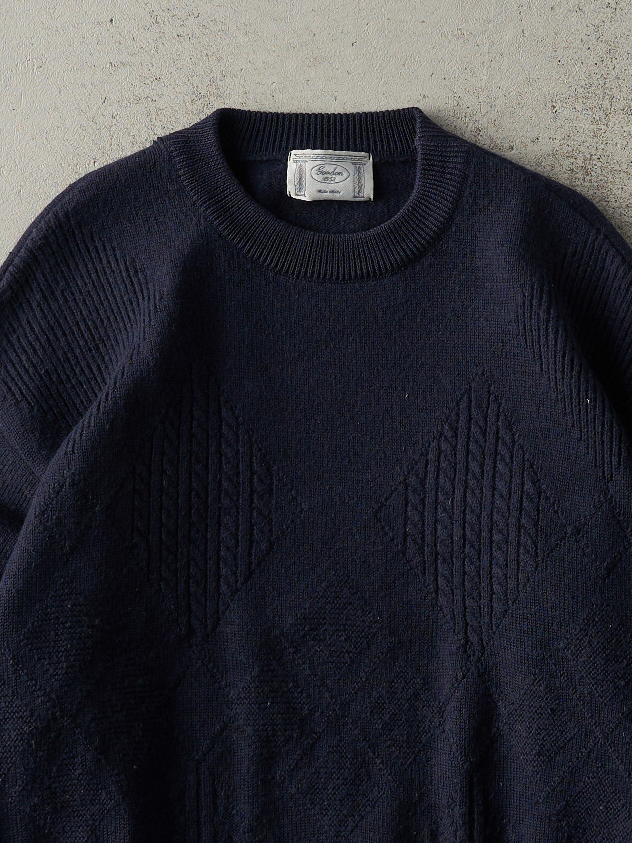 Vintage 80s Navy Blue Knit Pullover (M)