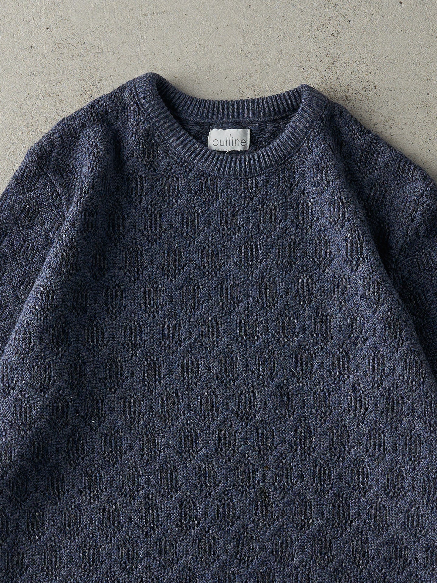 Vintage 90s Navy Blue Chunky Pattern Knit (M)