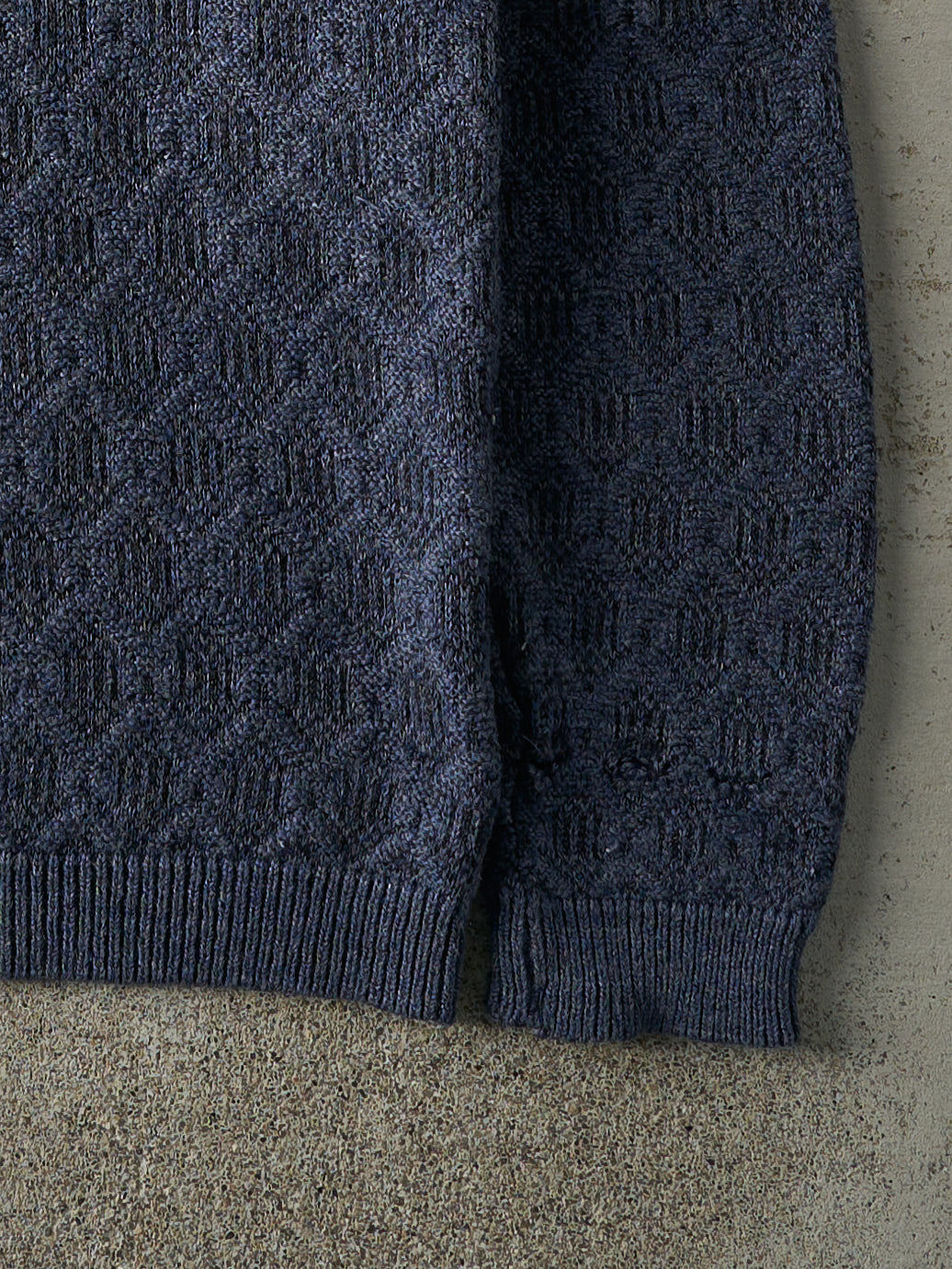 Vintage 90s Navy Blue Chunky Pattern Knit (M)