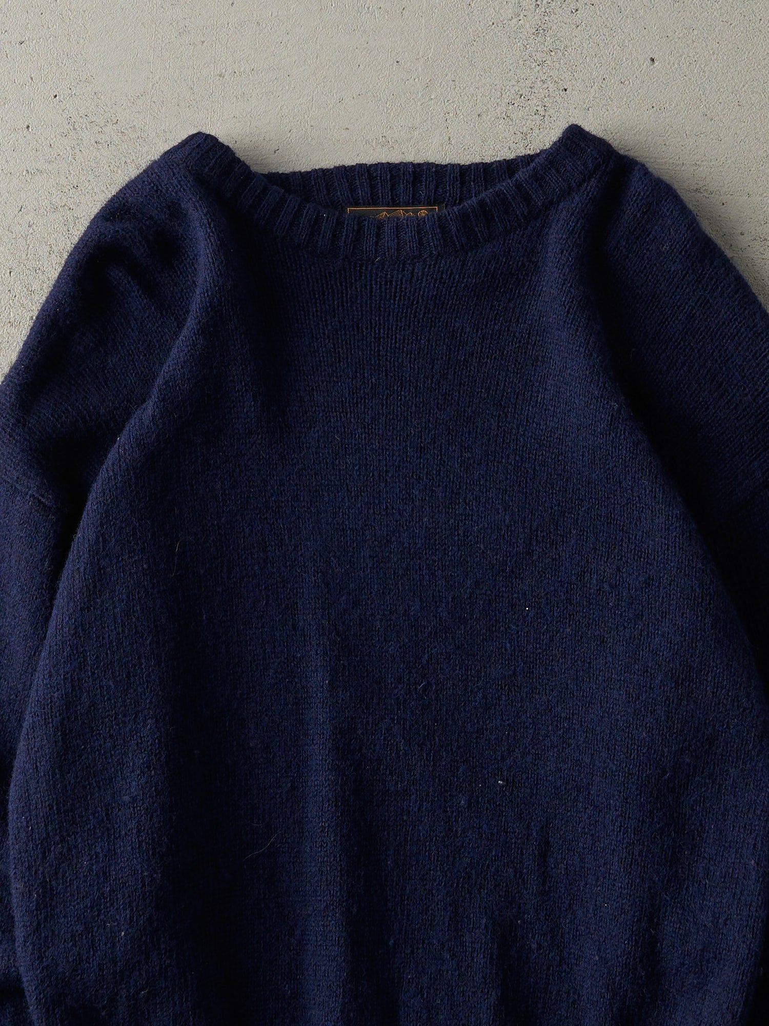 Vintage 80s Navy Blue Wool Eddie Bauer Knit Pullover (M)