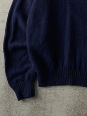 Vintage 80s Navy Blue Wool Eddie Bauer Knit Pullover (M)