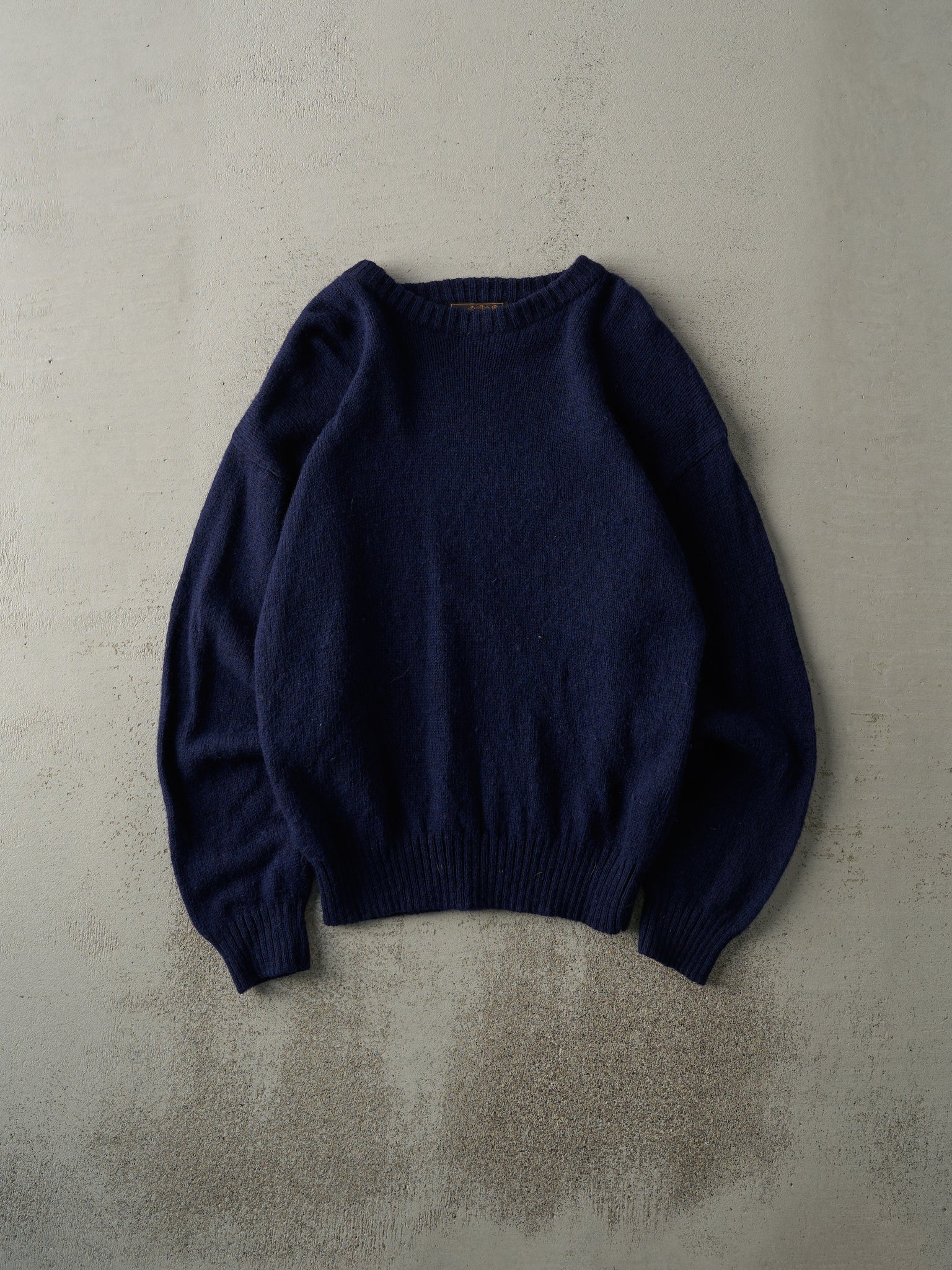 Vintage 80s Navy Blue Wool Eddie Bauer Knit Pullover (M)