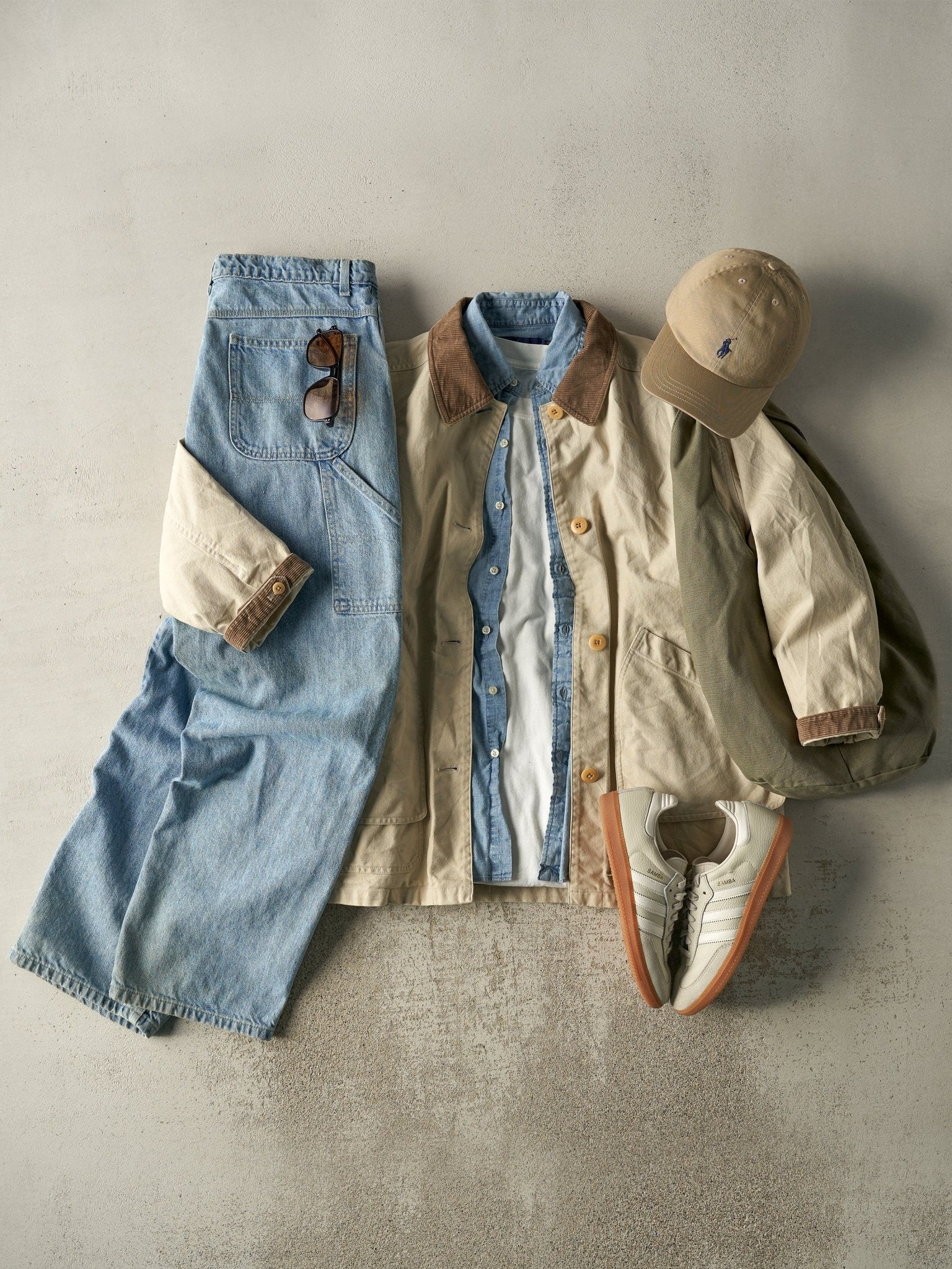 Vintage Y2K Light Wash Ralph Lauren Denim Button Up (M/L)