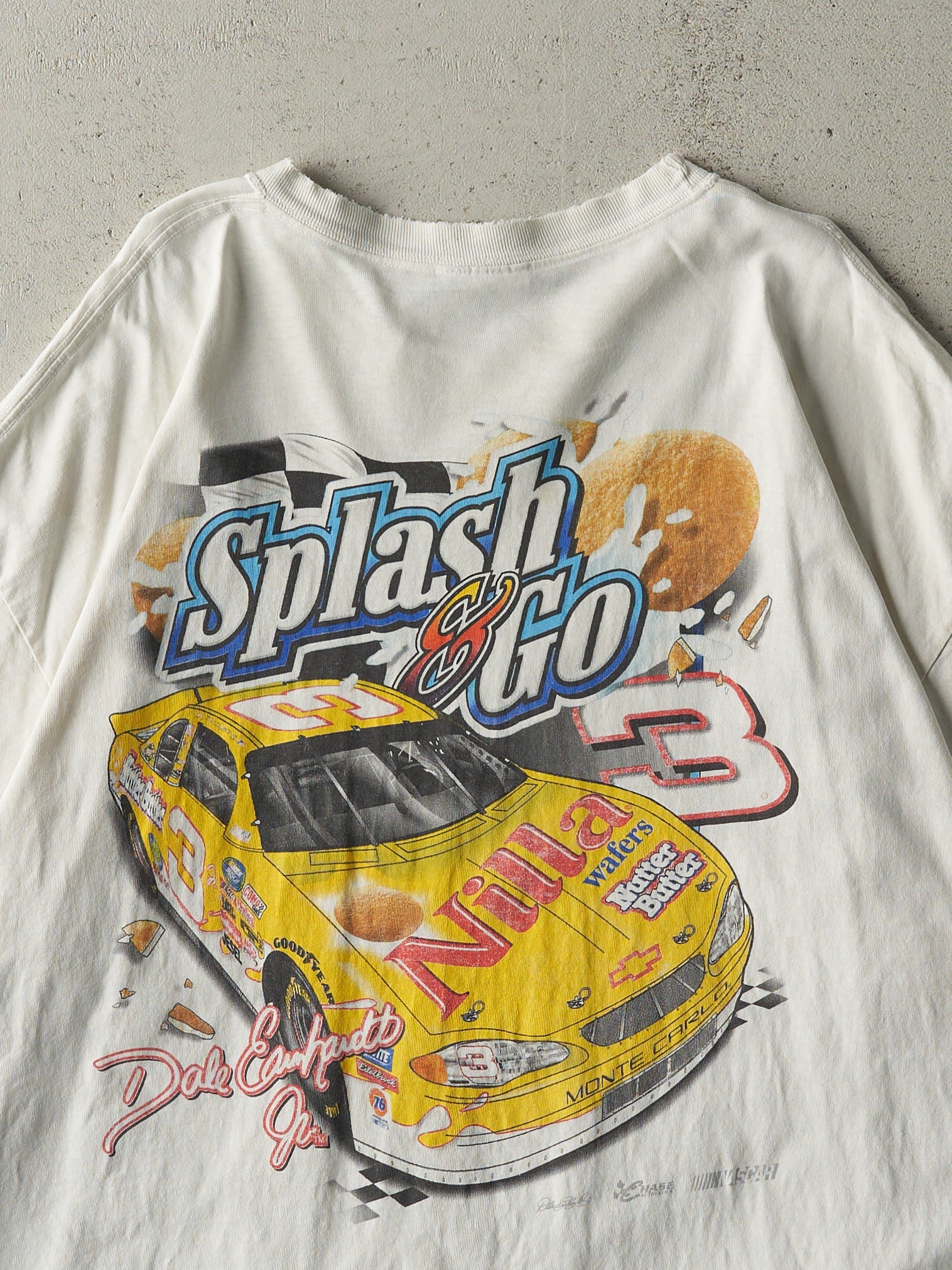 Vintage Y2K White Dale Earnhardt Jr. Nascar Tee (L/XL)