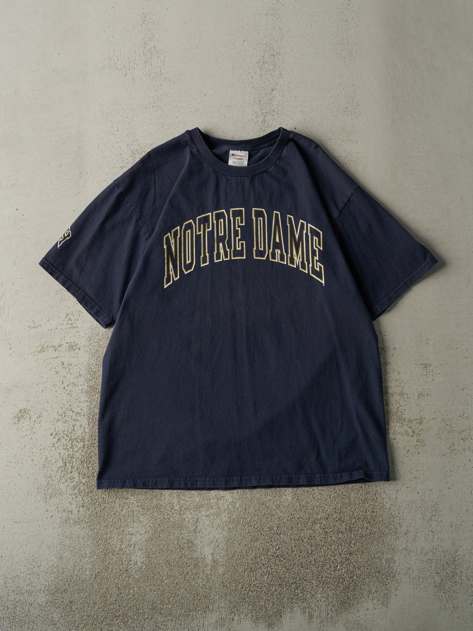 Vintage 90s Navy Blue Notre Dame University Tee (L)