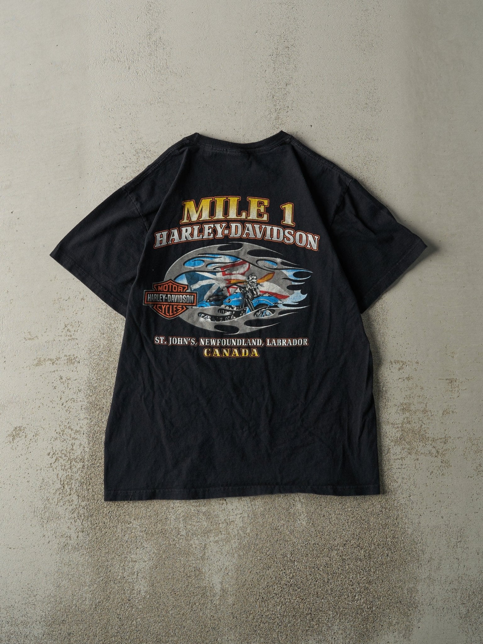 Vintage 14' Black St. John's Newfoundland Harley Davidson Tee (M)