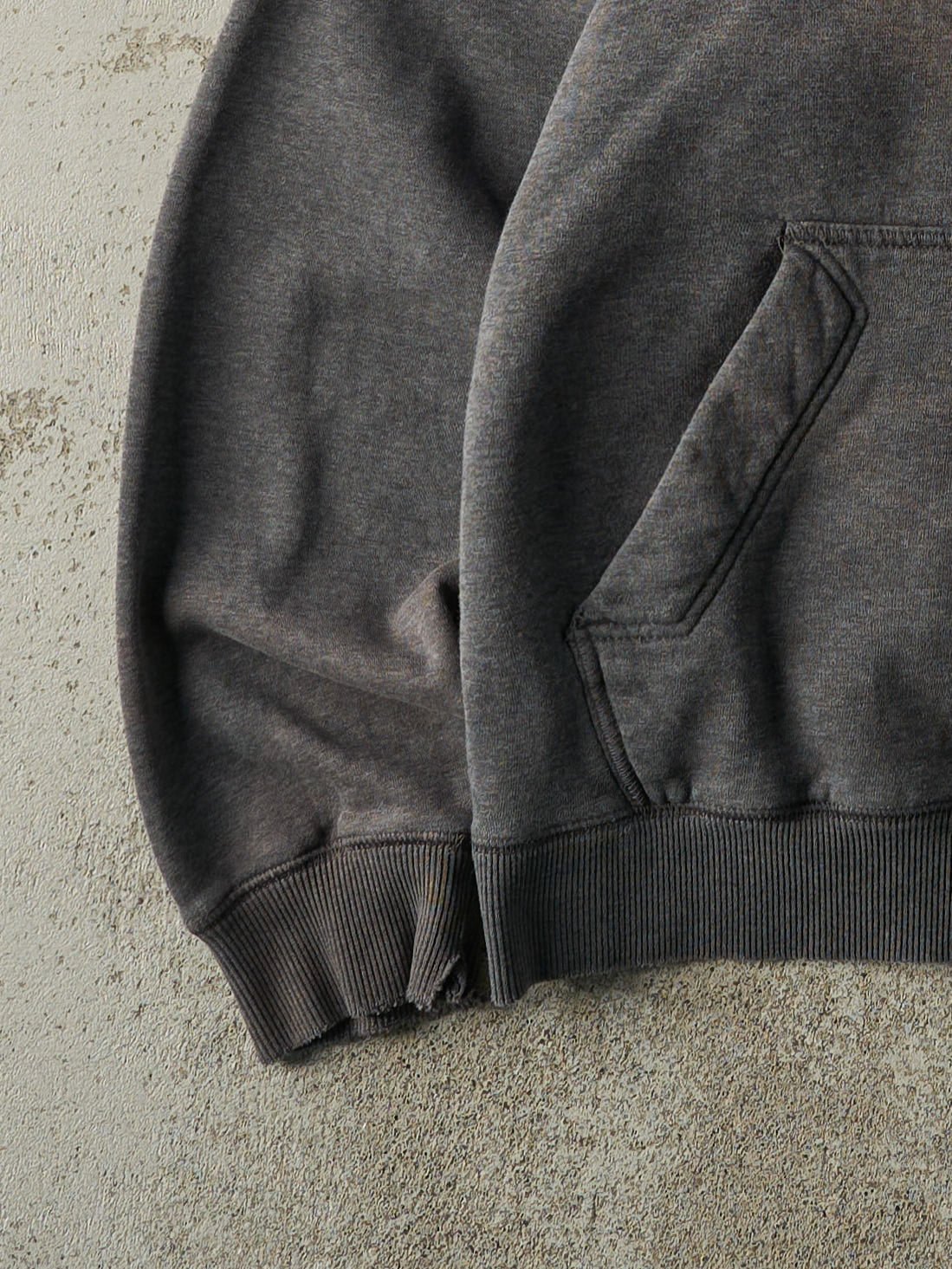Vintage Y2K Sun Faded Charcoal Grey Embroidered Nike Hoodie (L/XL)