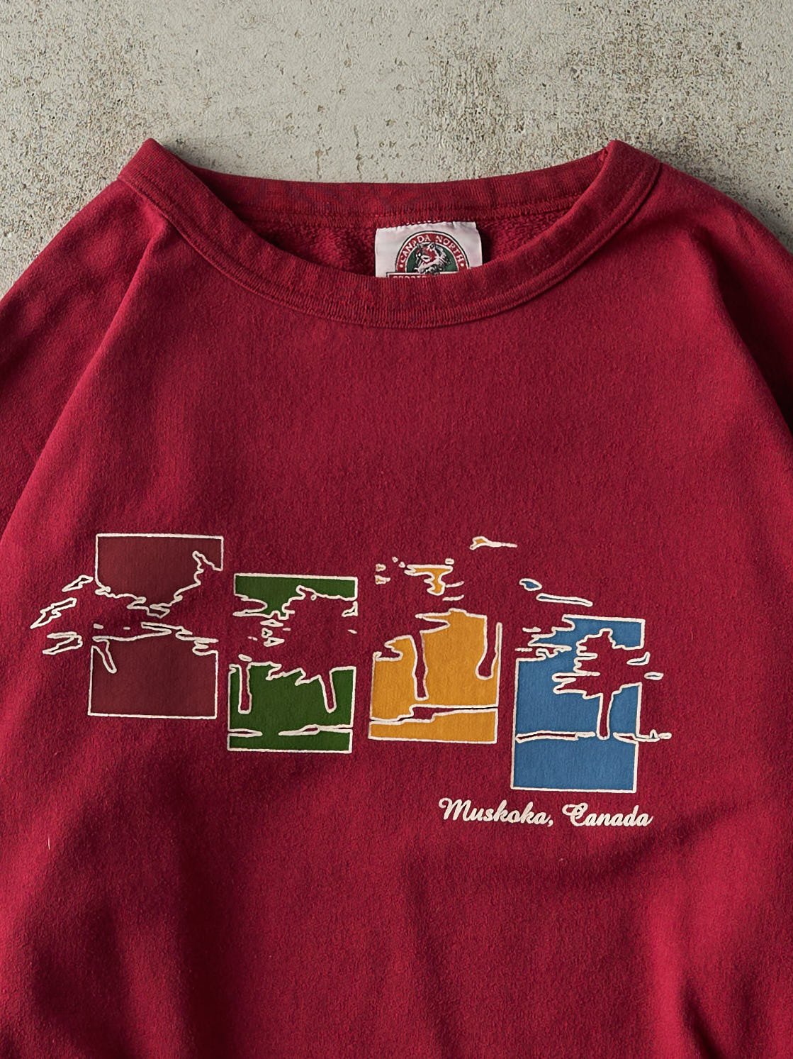 Vintage 90s Burgundy Muskoka Canada Boxy Crewneck (L/XL)