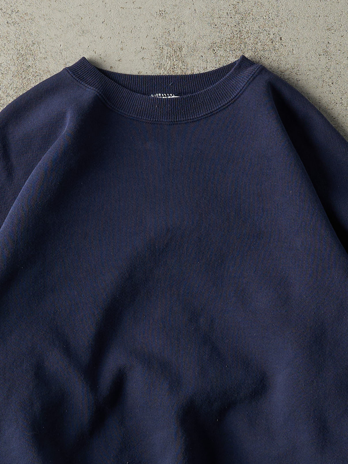 Vintage 90s Navy Blue Blank Boxy Crewneck (L)