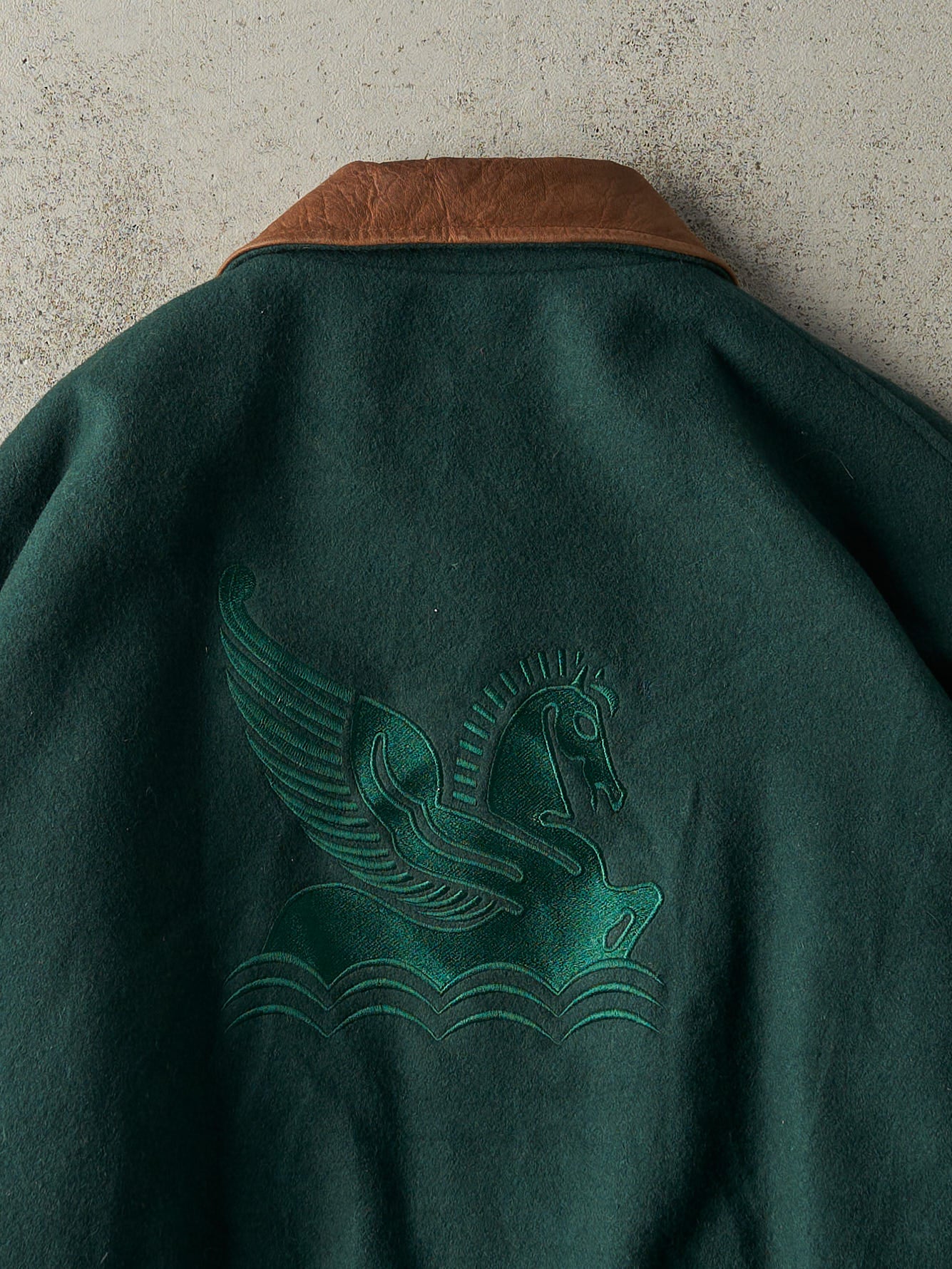 Vintage 90s Green & Brown Readers Digest Embroidered Varsity Jacket (XL)