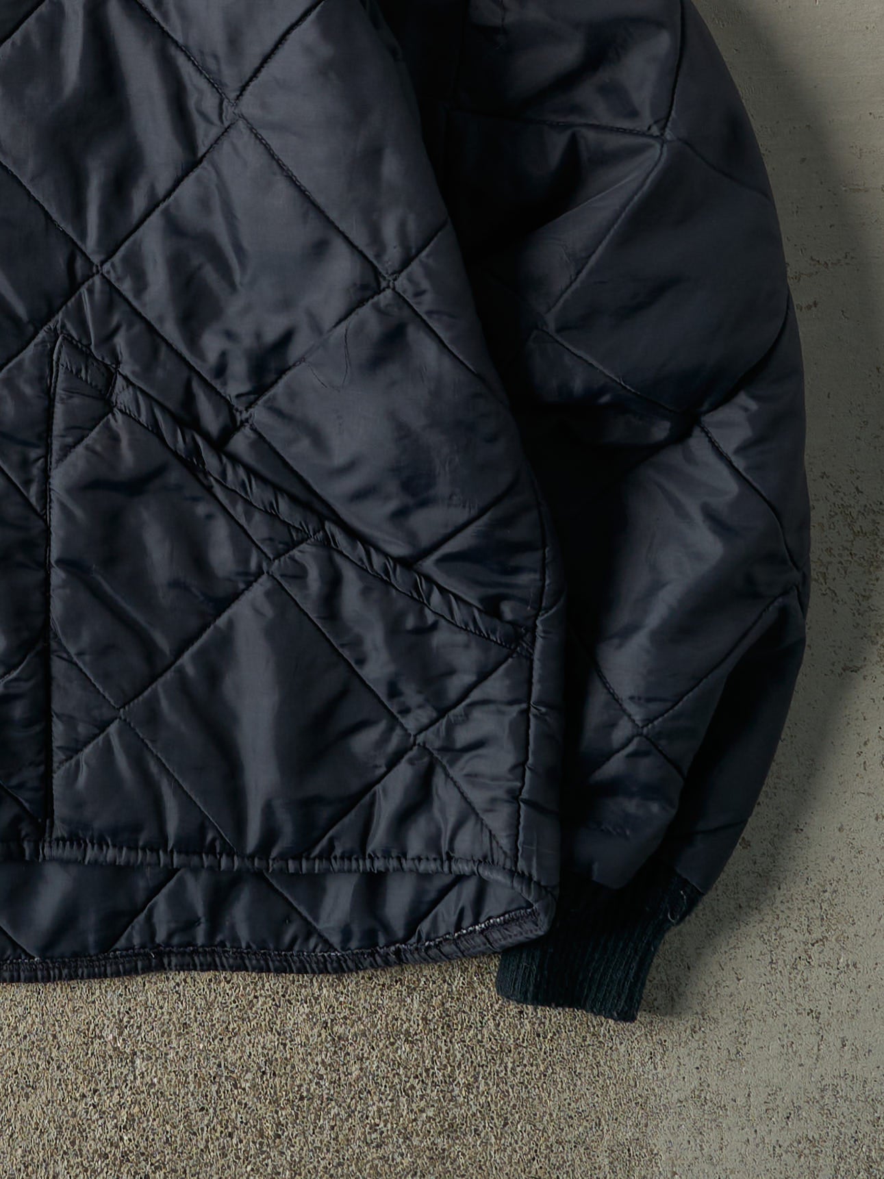 Vintage 80s Navy Blue Liner Bomber Jacket (XL)