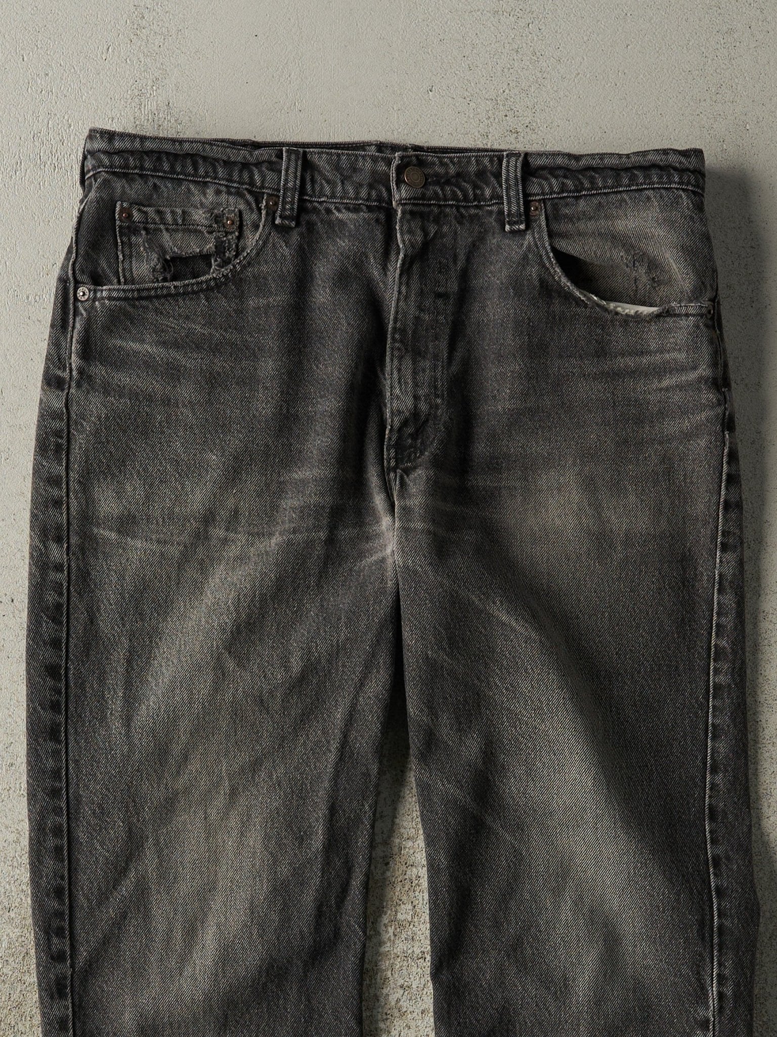 Vintage 90s Faded Black Levi's 516 Slim Fit Denim Pants (36x29)