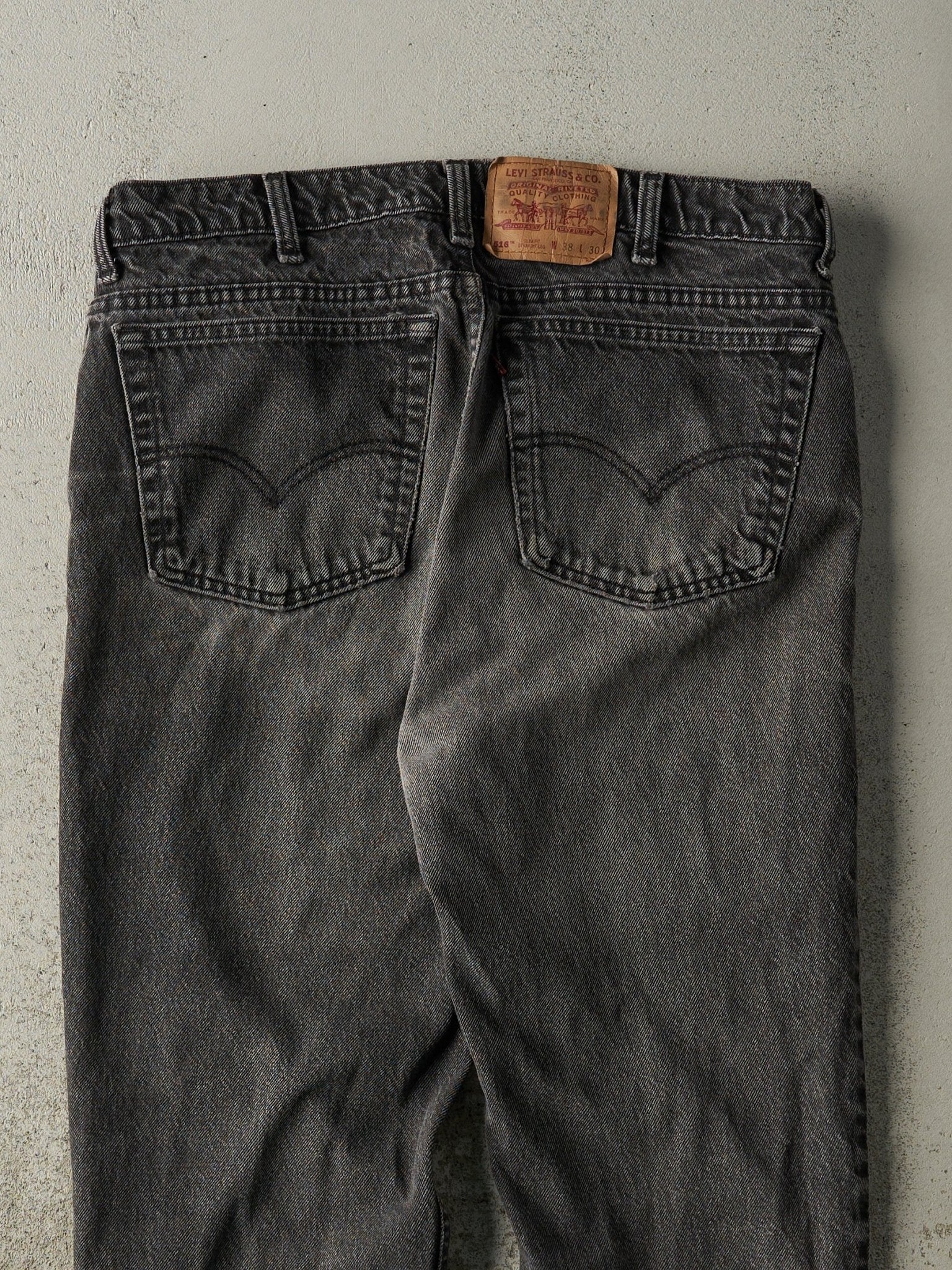 Vintage 90s Faded Black Levi's 516 Slim Fit Denim Pants (36x29)