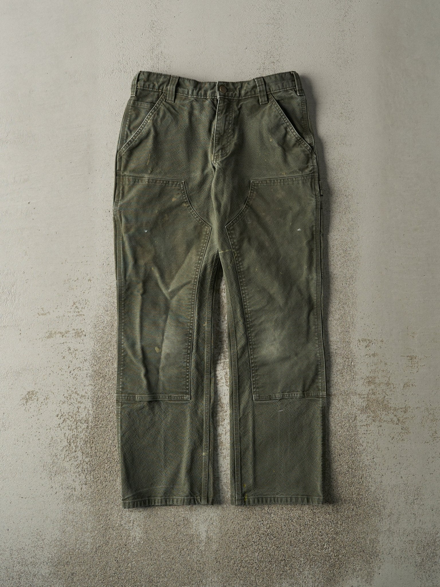 Vintage Y2K Green Carhartt Double Knee Carpenter Pants (30x29)