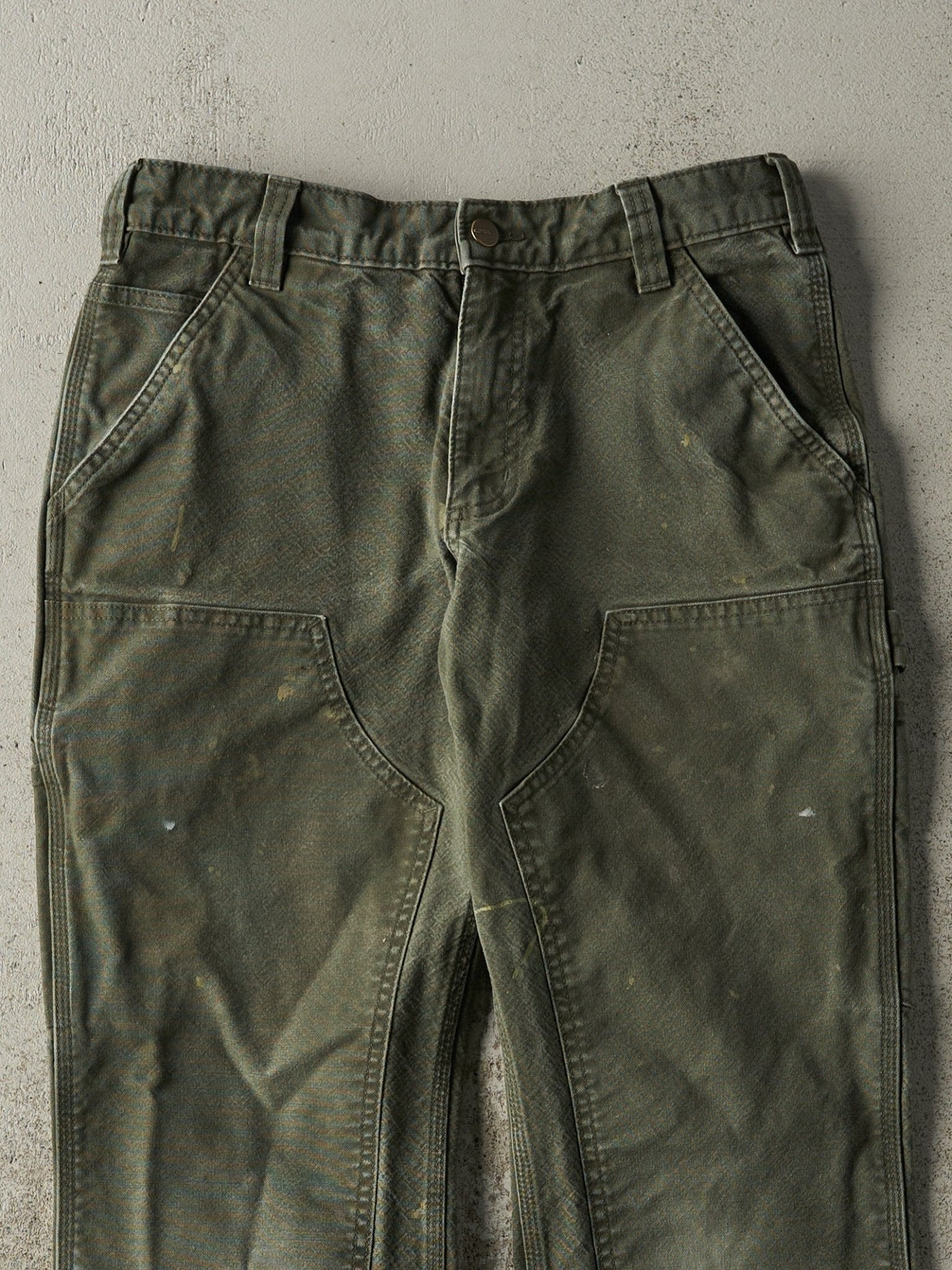 Vintage Y2K Green Carhartt Double Knee Carpenter Pants (30x29)