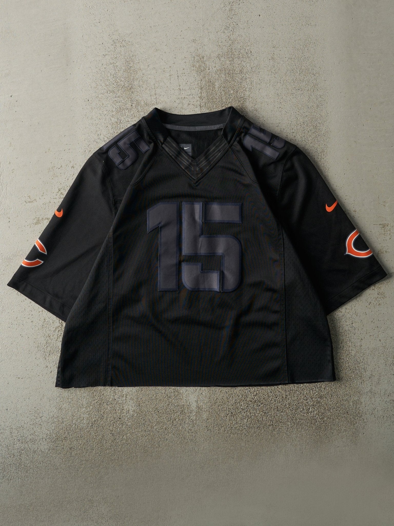 Vintage Y2K Black Chicago Bears #15 Marshall Cropped Jersey (L)