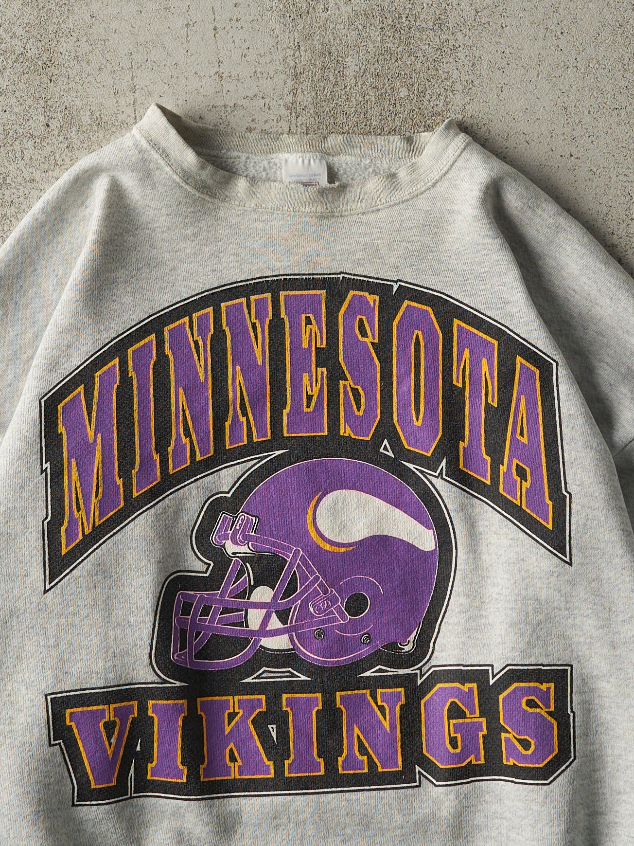 Vintage 90s Heather Grey Minnesota Vikings Crewneck (L)