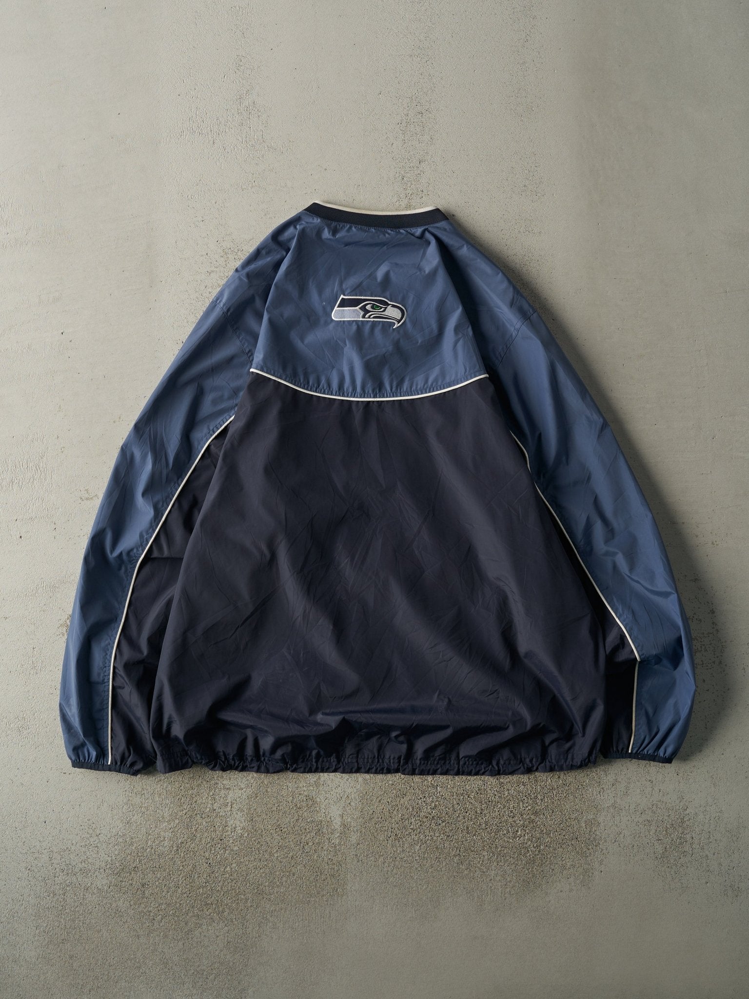 Vintage Y2K Blue Seattle Seahawks Pullover Windbreaker Jacket (XXL)