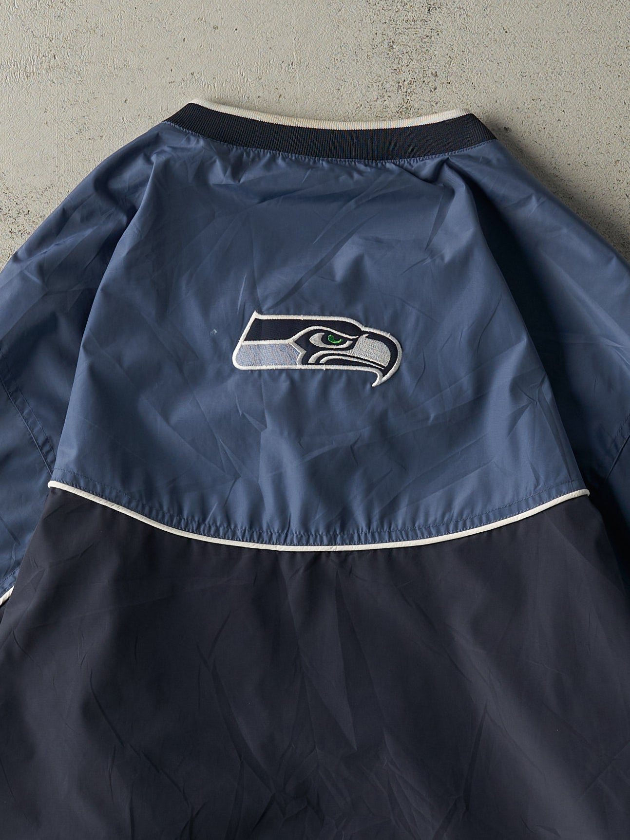 Vintage Y2K Blue Seattle Seahawks Pullover Windbreaker Jacket (XXL)