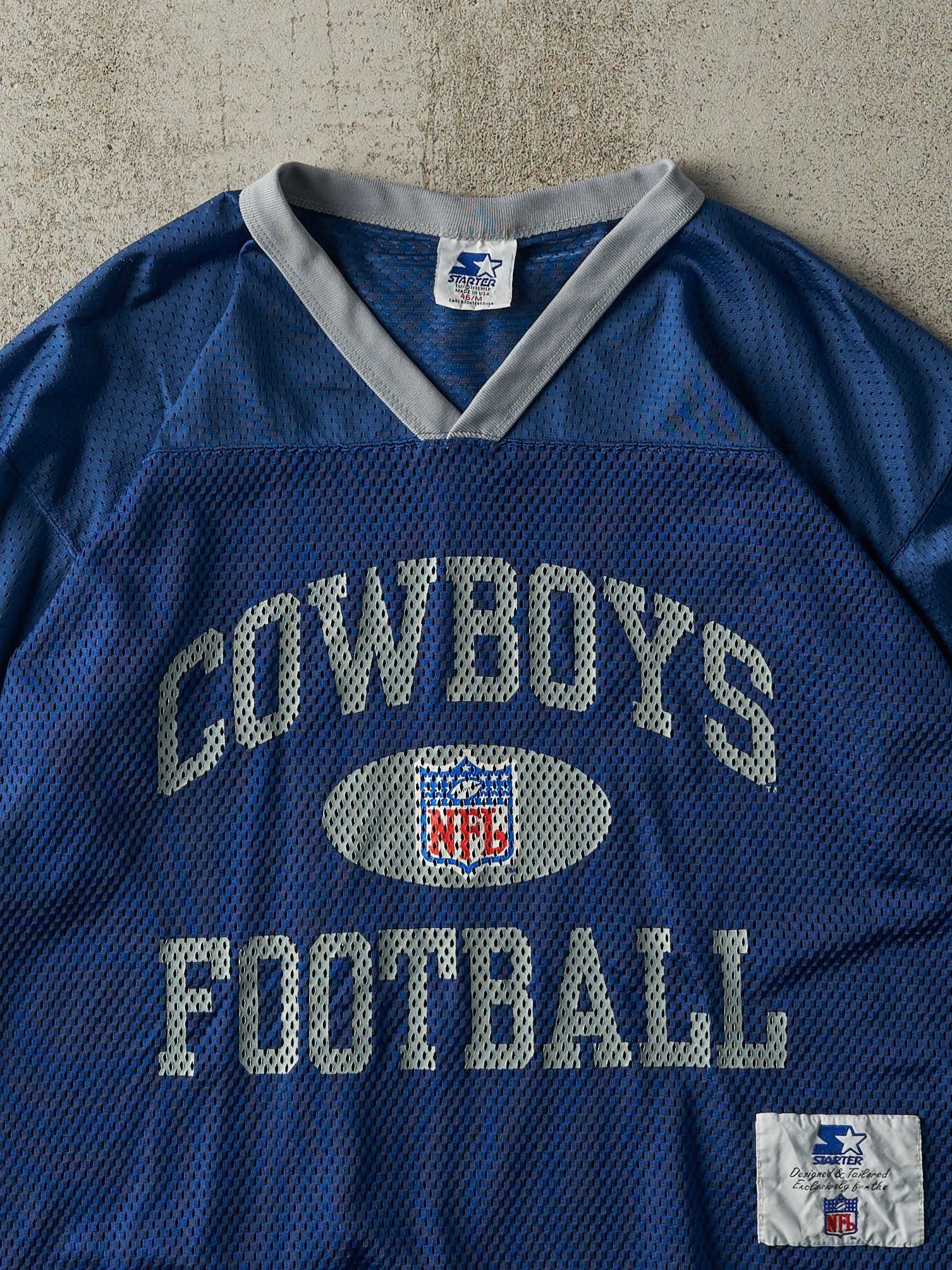 Vintage 95' Navy Blue Dallas Cowboys Football Cropped Jersey (M)