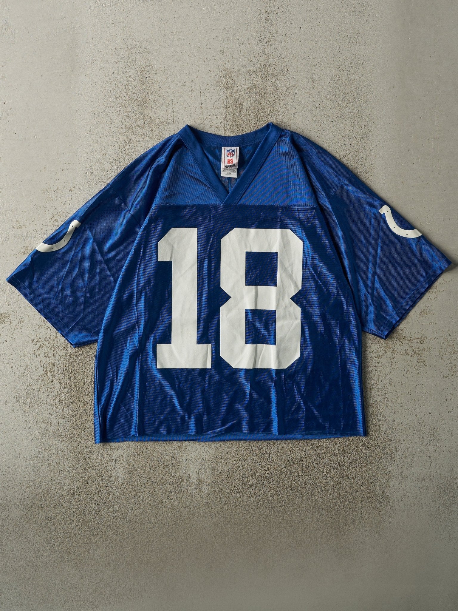 Vintage Y2K Blue Indianapolis Colts #18 Peyton Manning Cropped Jersey (S/M)