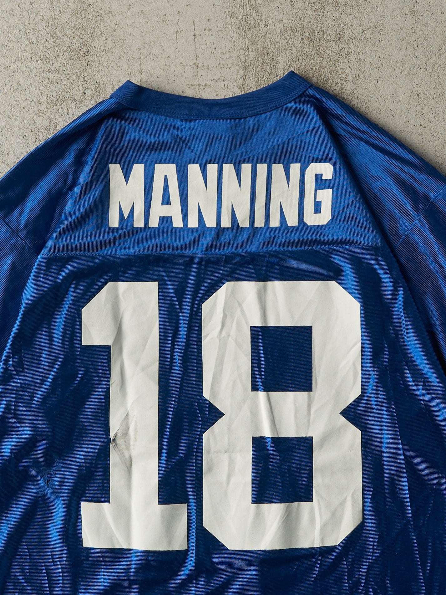 Vintage Y2K Blue Indianapolis Colts #18 Peyton Manning Cropped Jersey (S/M)