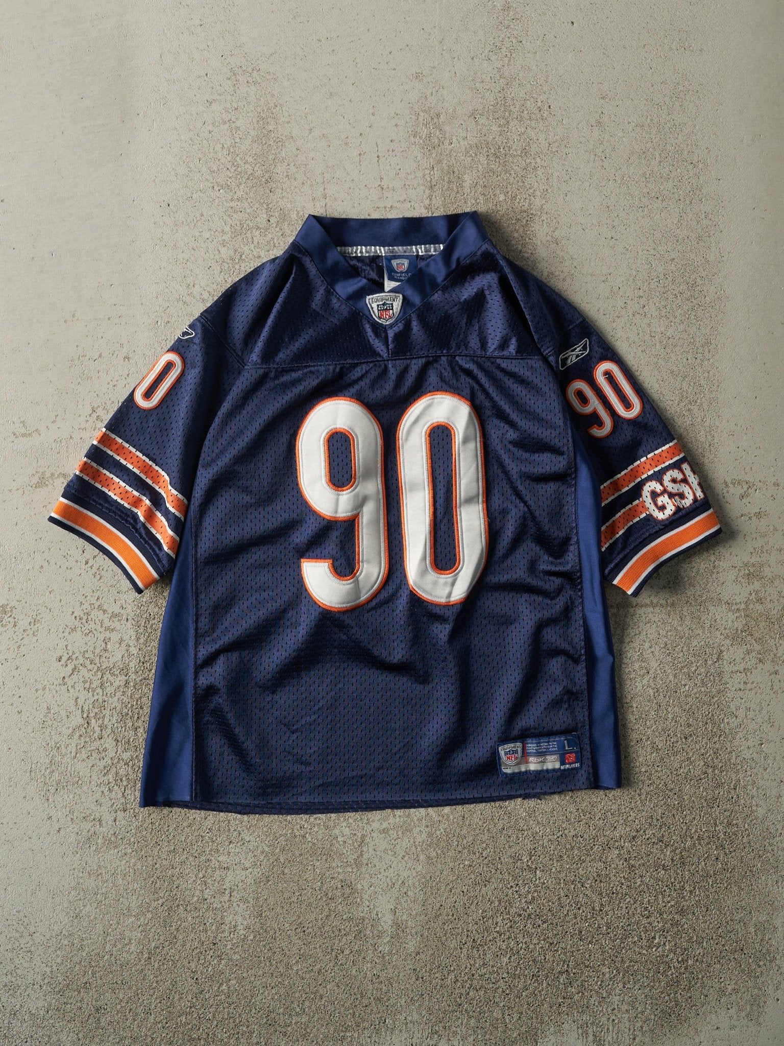 Vintage Y2K Navy Blue Chicago Bears #90 Peppers Cropped Jersey (XS/S)