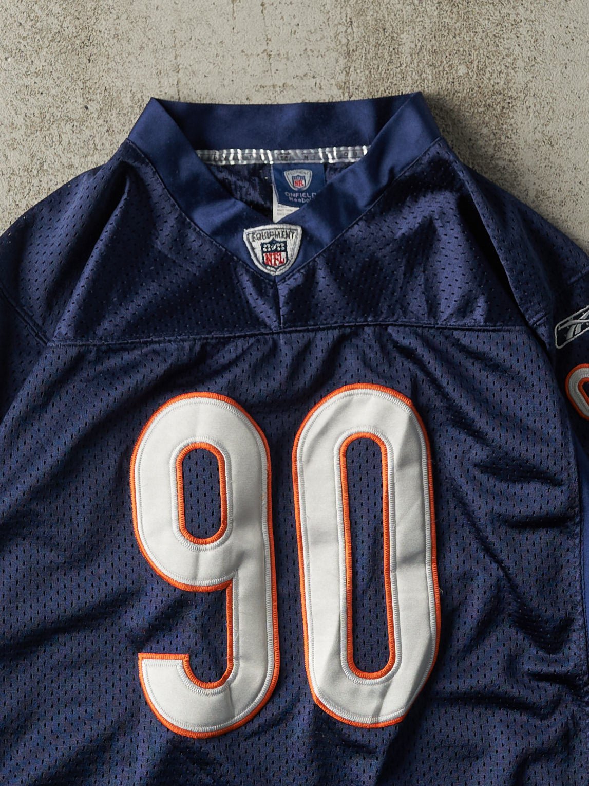 Vintage Y2K Navy Blue Chicago Bears #90 Peppers Cropped Jersey (XS/S)