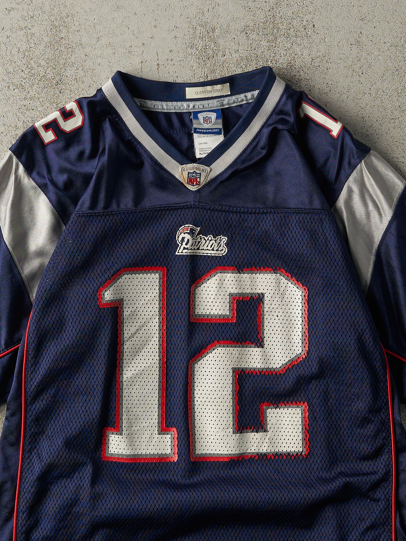 Vintage Y2K Blue New England Patriots #12 Tom Brady Jersey (XS/S)