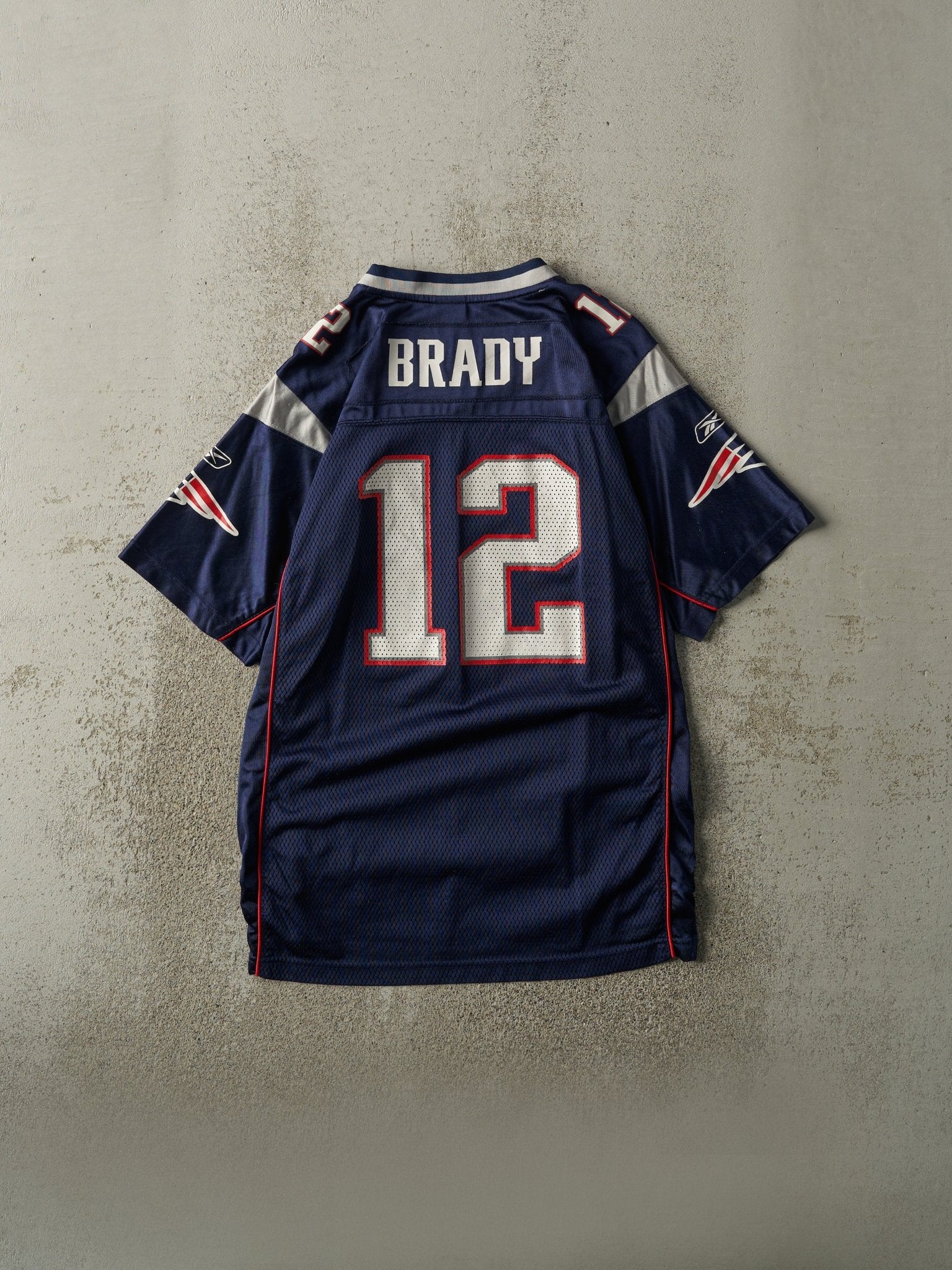 Vintage Y2K Blue New England Patriots #12 Tom Brady Jersey (XS/S)