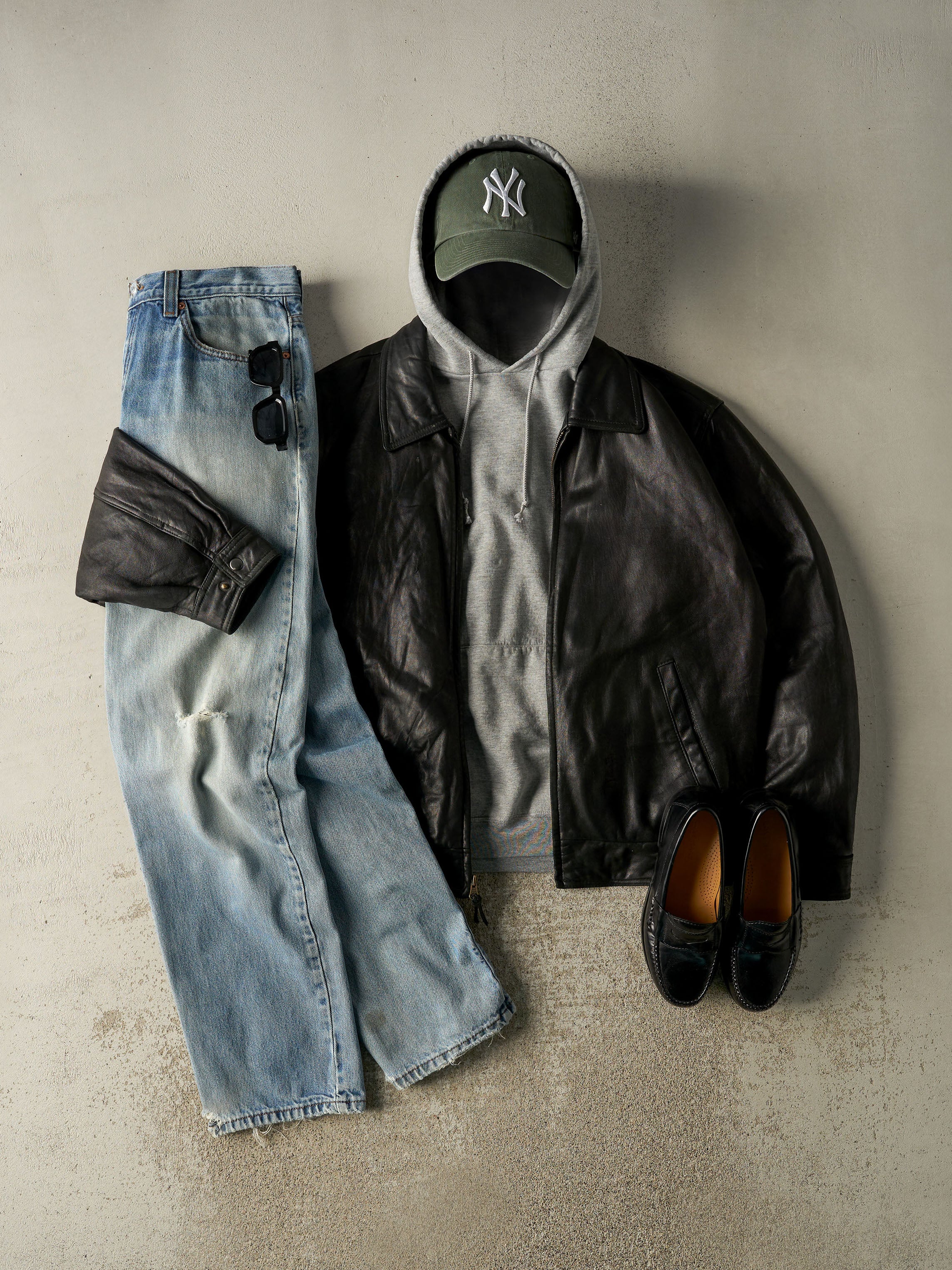 Vintage 90s Black Lambskin Leather Bomber Jacket (M/L)