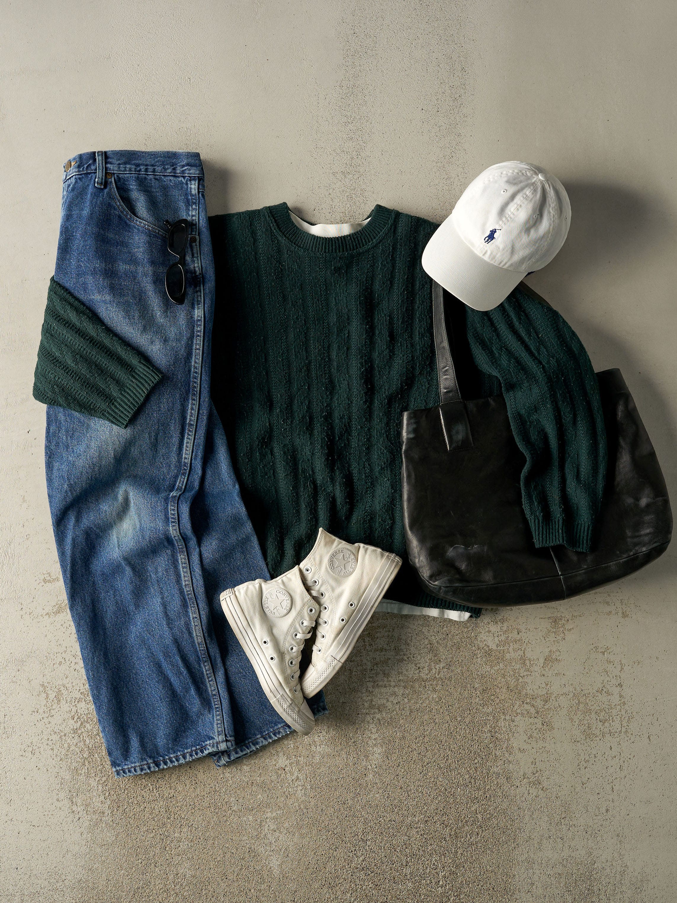 Vintage 80s Forest Green Knit (L/XL)