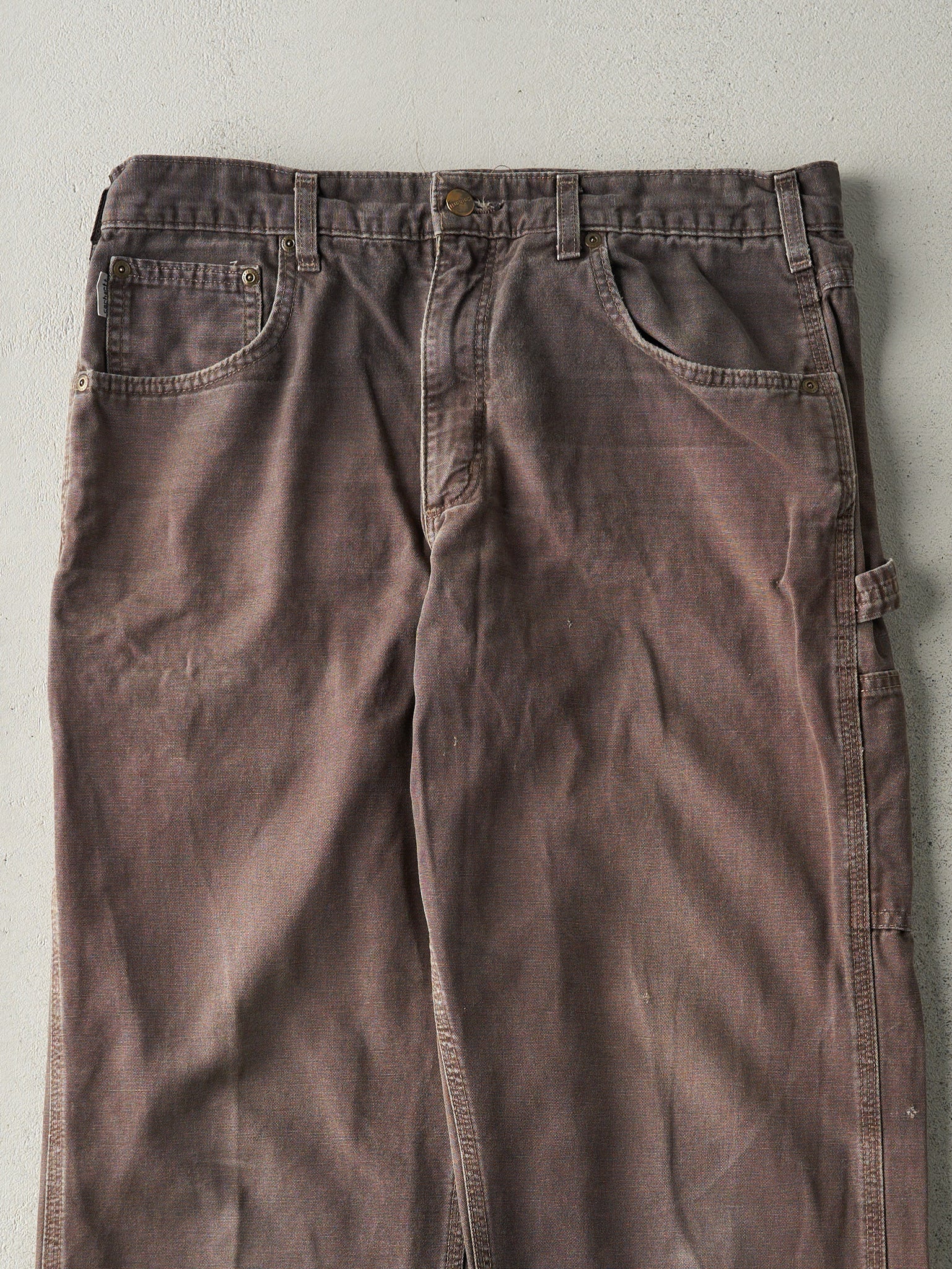 Vintage Y2K Faded Brown Carhartt Light Weight Carpenter Pants (34x31.5)