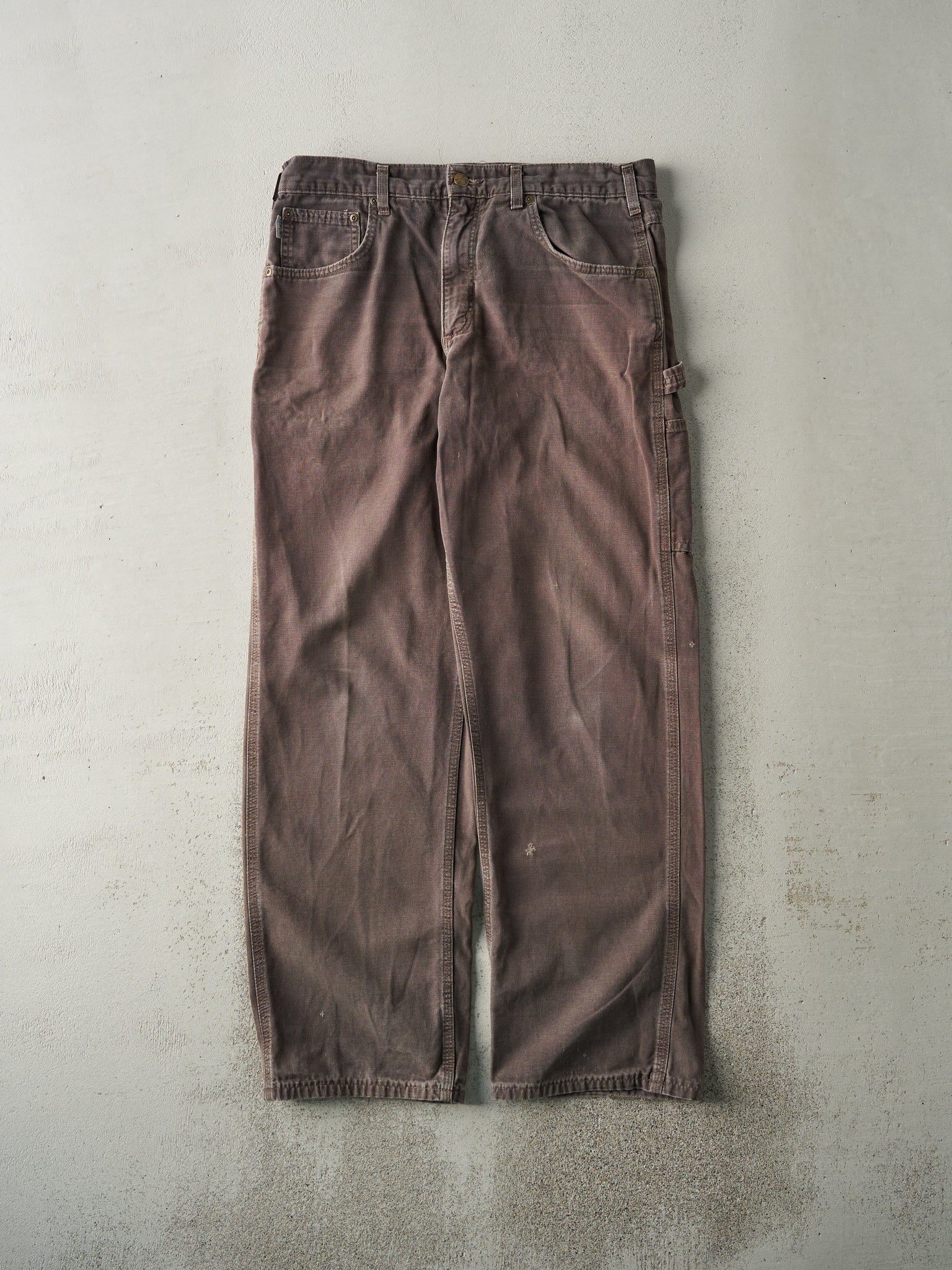 Vintage Y2K Faded Brown Carhartt Light Weight Carpenter Pants (34x31.5)