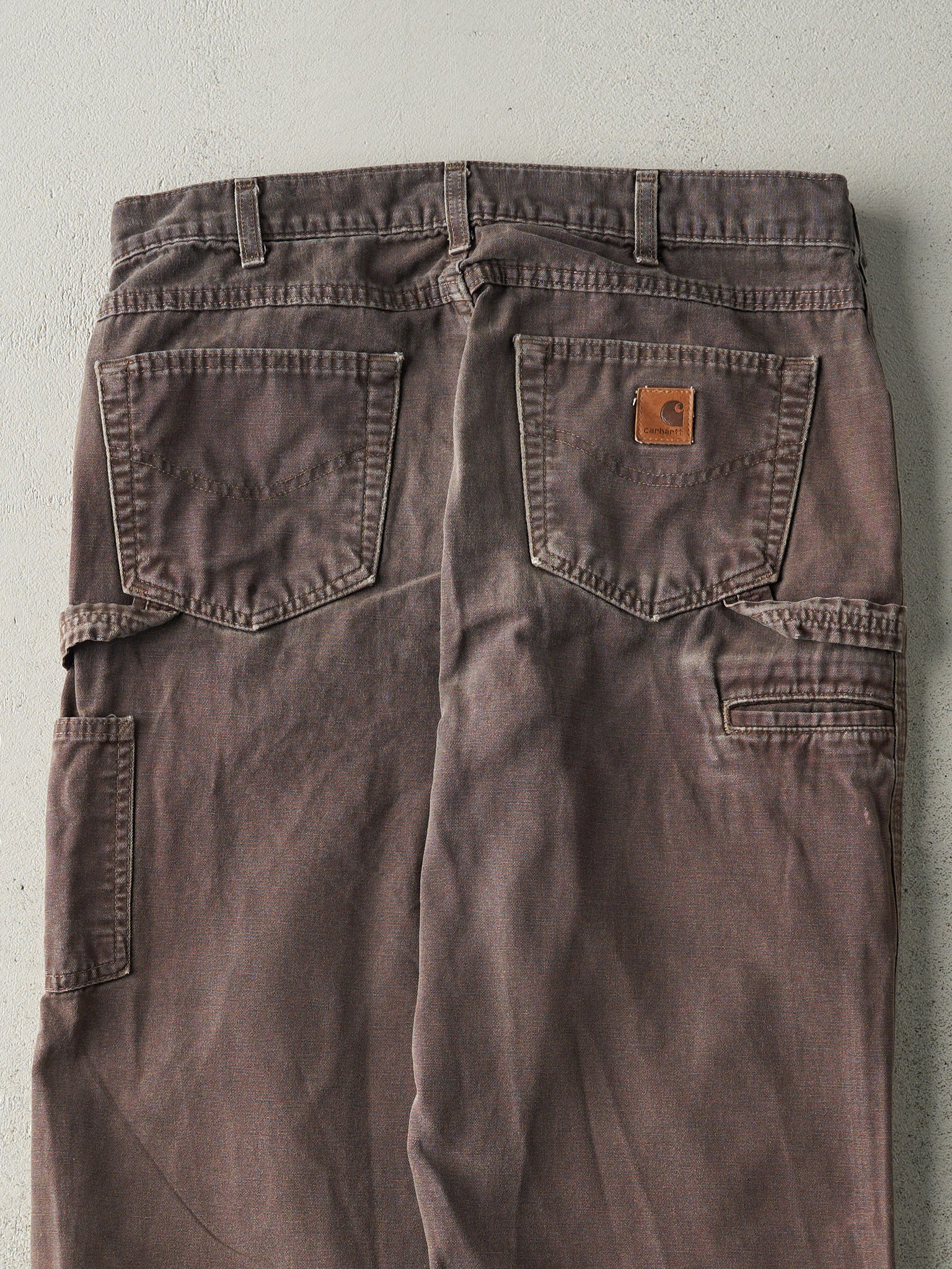 Vintage Y2K Faded Brown Carhartt Light Weight Carpenter Pants (34x31.5)