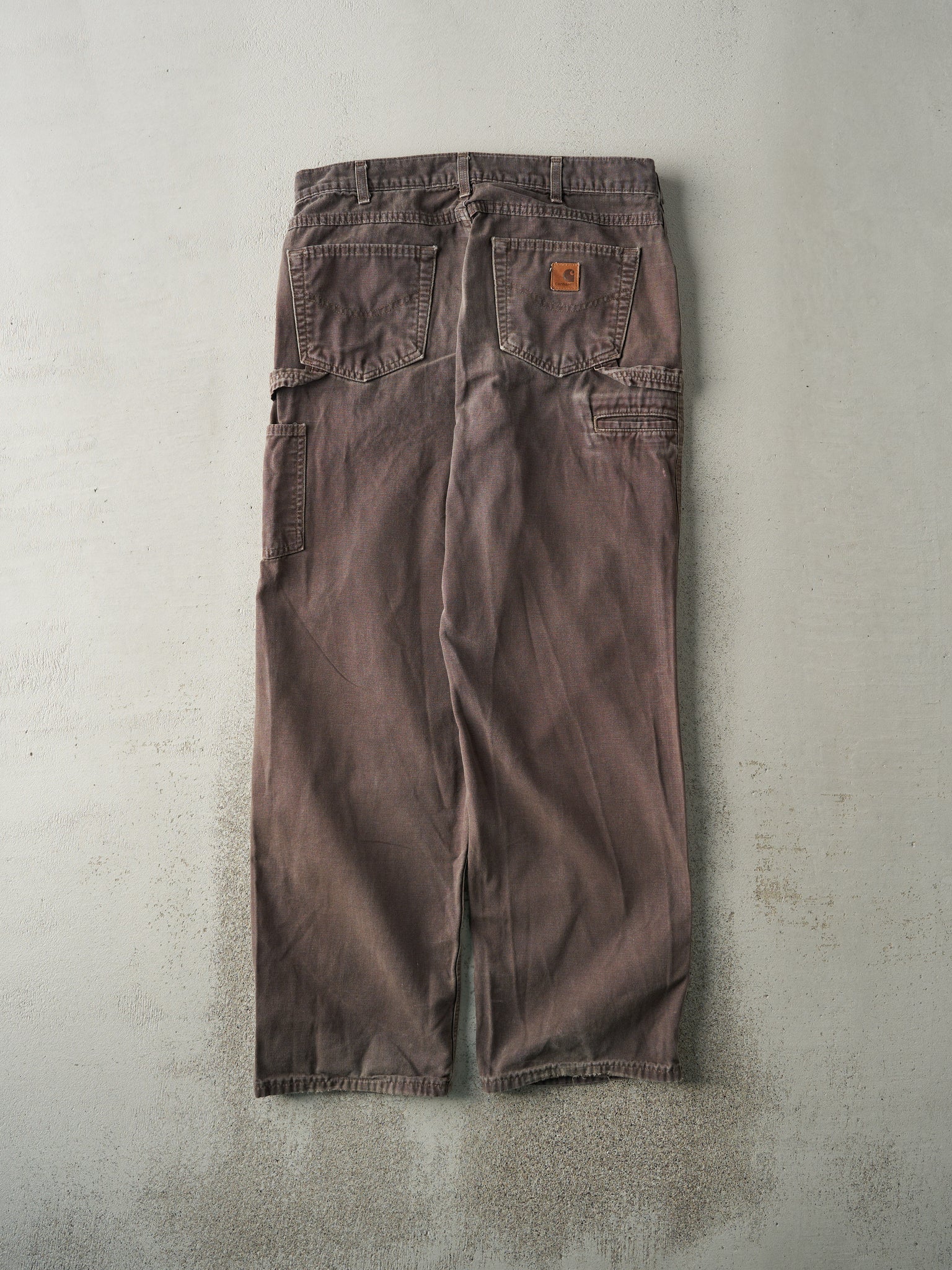 Vintage Y2K Faded Brown Carhartt Light Weight Carpenter Pants (34x31.5)