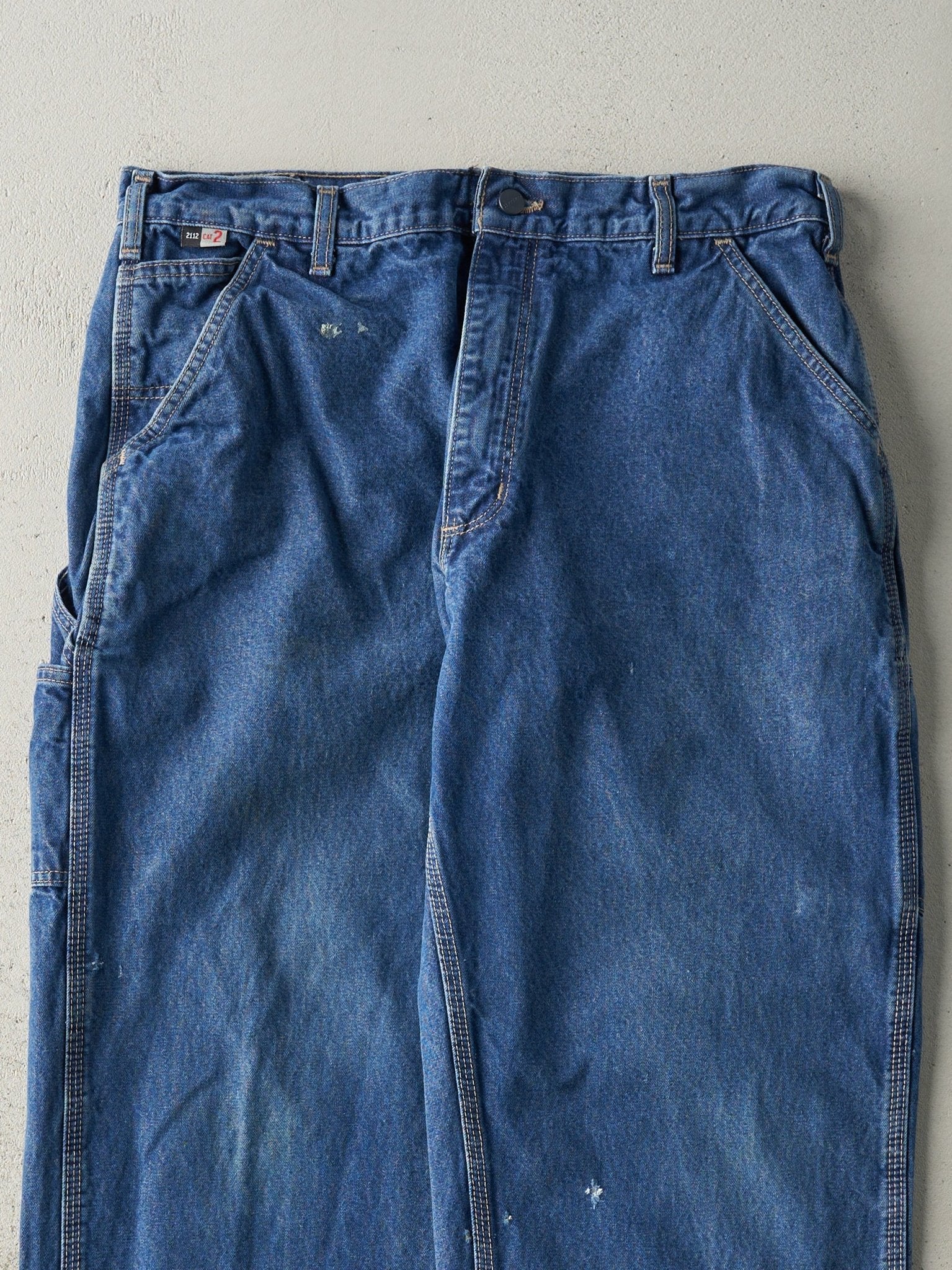 Vintage Y2K Mid Wash Carhartt Fire Resistant Workwear Jeans (35.5x31.5)