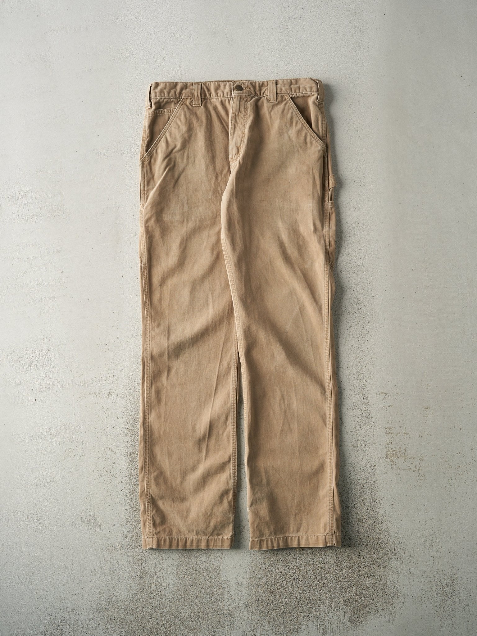 Vintage Y2K Beige Carhartt Light Weight Carpenter Pants (33x33)