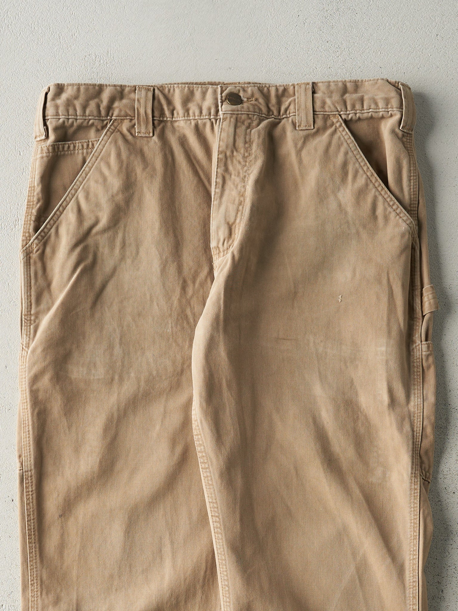 Vintage Y2K Beige Carhartt Light Weight Carpenter Pants (33x33)