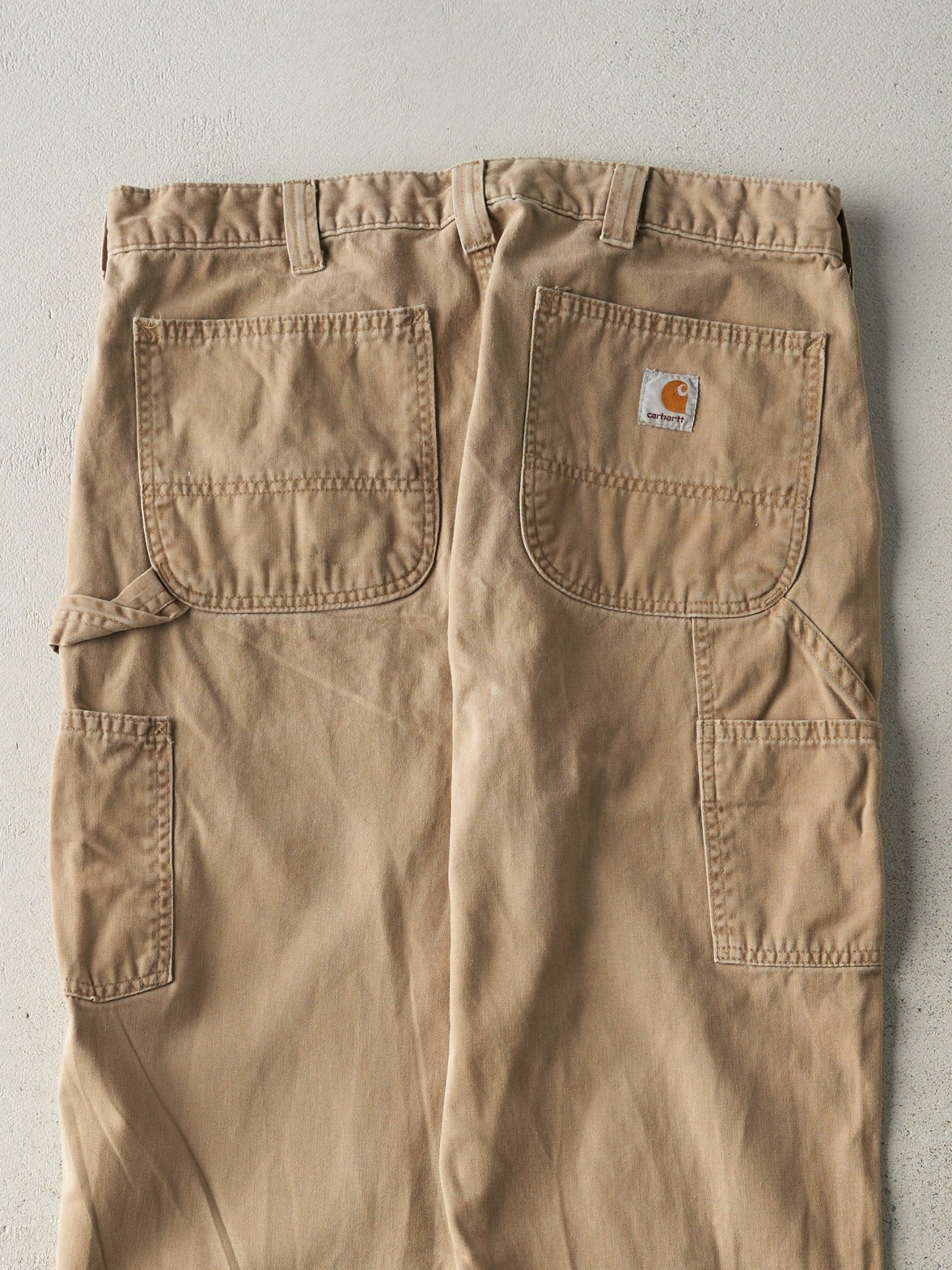 Vintage Y2K Beige Carhartt Light Weight Carpenter Pants (33x33)