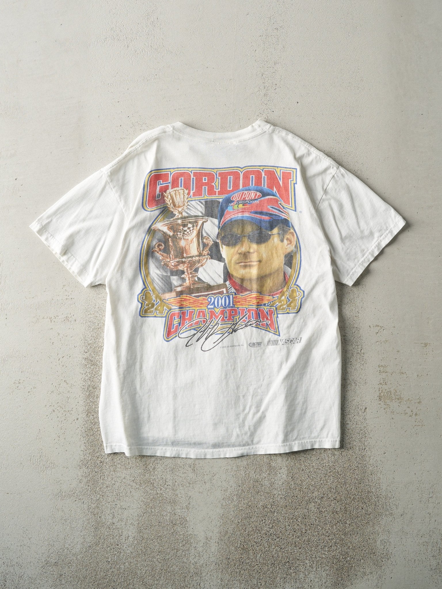 Vintage 01' White Jeff Gordon Nascar Racing Tee (M)