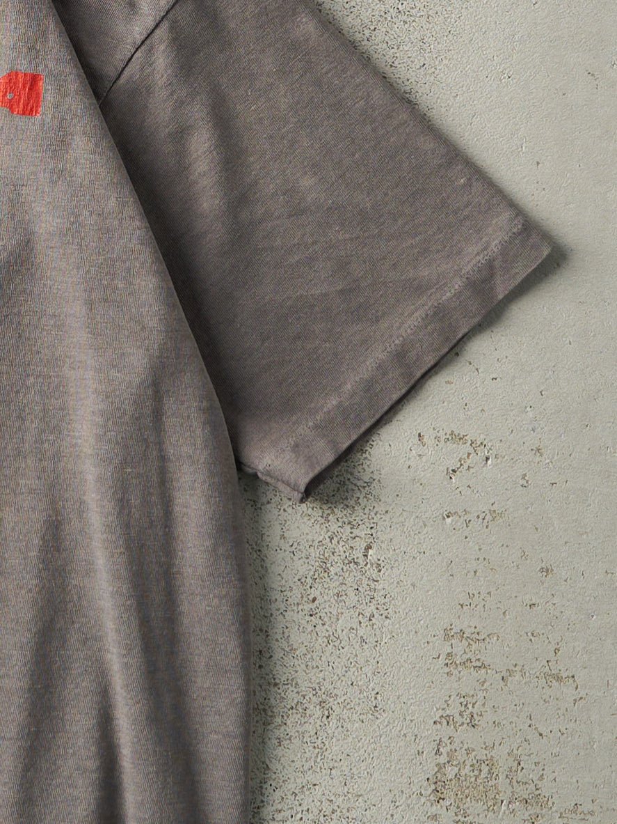 Vintage 80s Grey Faded Karizma Single Stitch Tee (M)