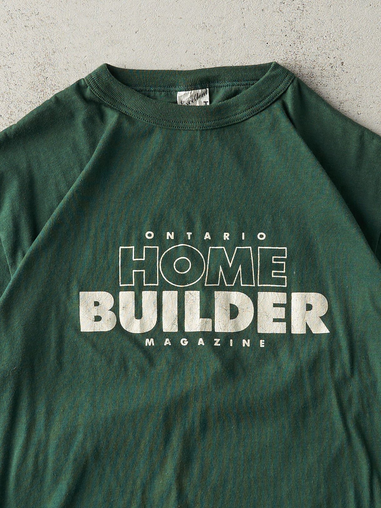Vintage 80s Forest Green Ontario Home Builder Magazine Ringer Tee (M)