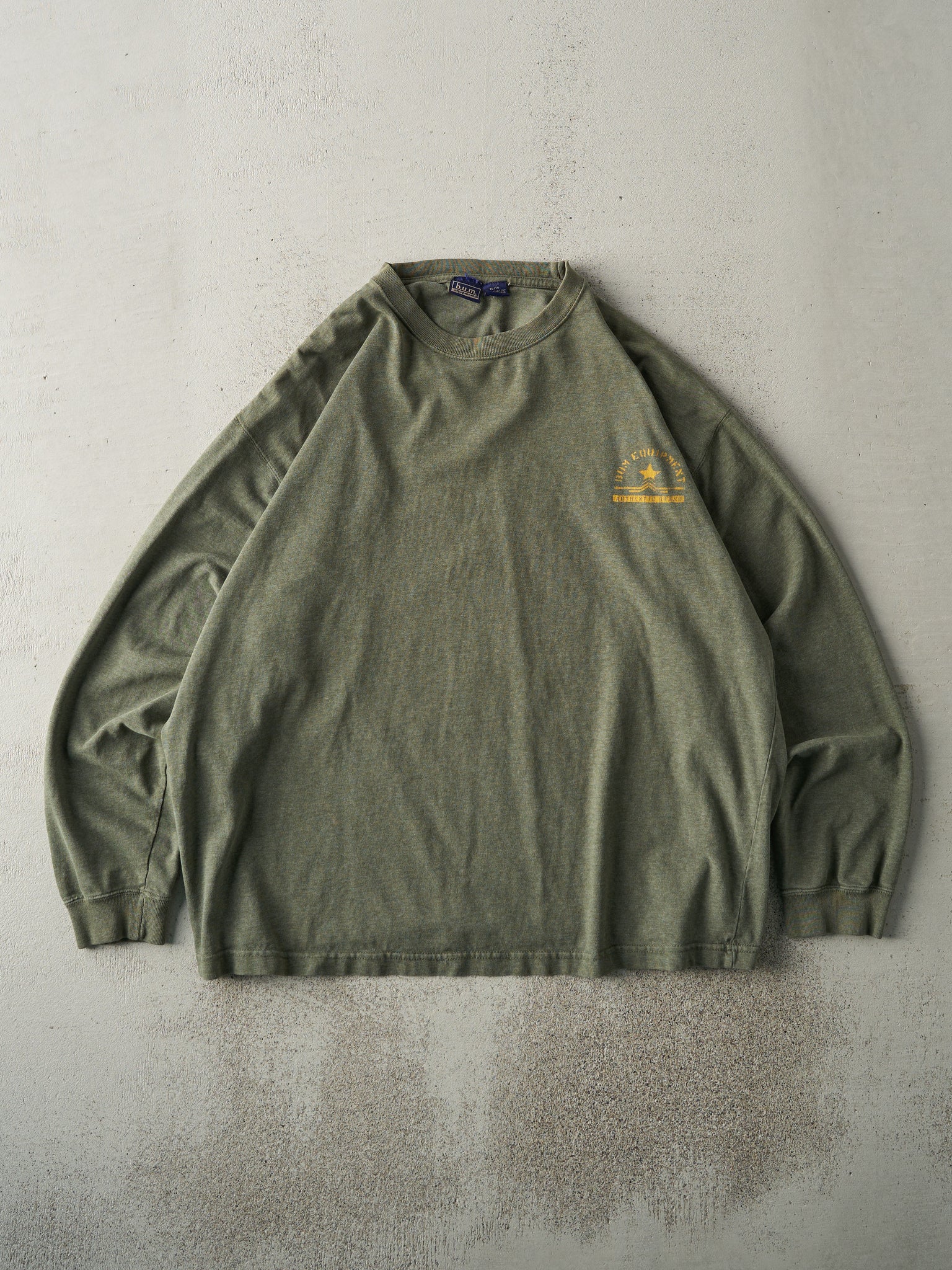 Vintage Y2K Washed Green BUM Equipment Long Sleeve (L/XL)