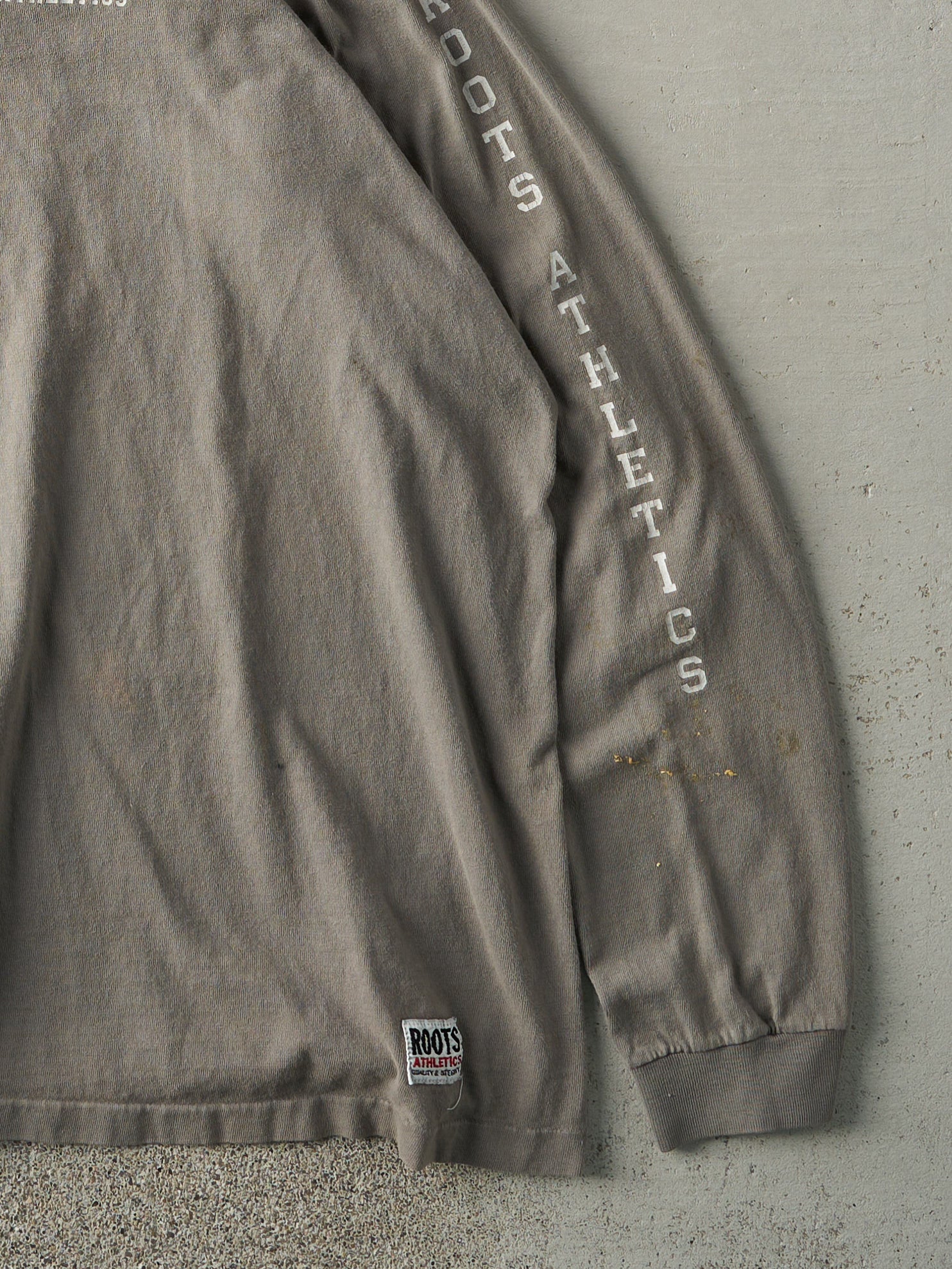 Vintage 90s Washed Brown Roots Athletics Long Sleeve (L)